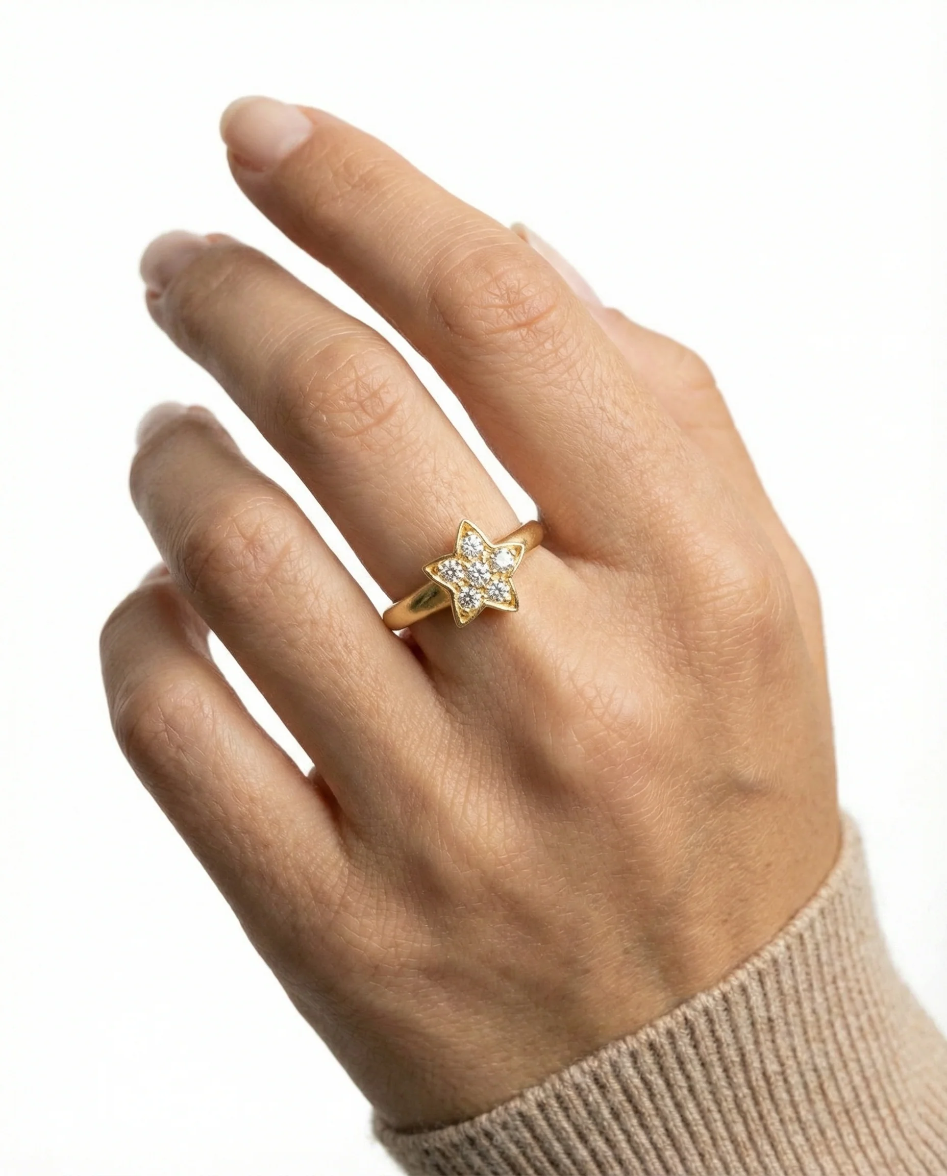 Illusion ring med diamant (0.13 ct) i 14K guld strl. 18.5 / strl. 58 - Image 2