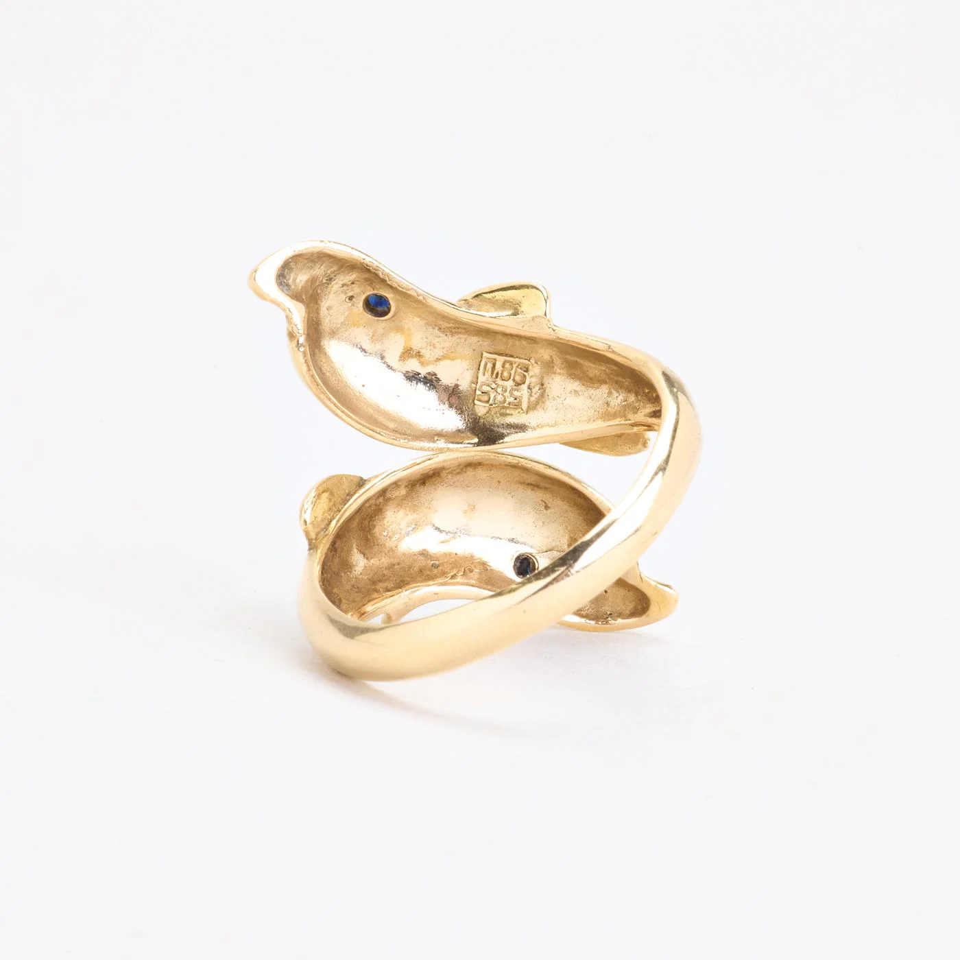 Statementring i 14K guld med en safir strl. 19.1 / strl. 60 - Image 4