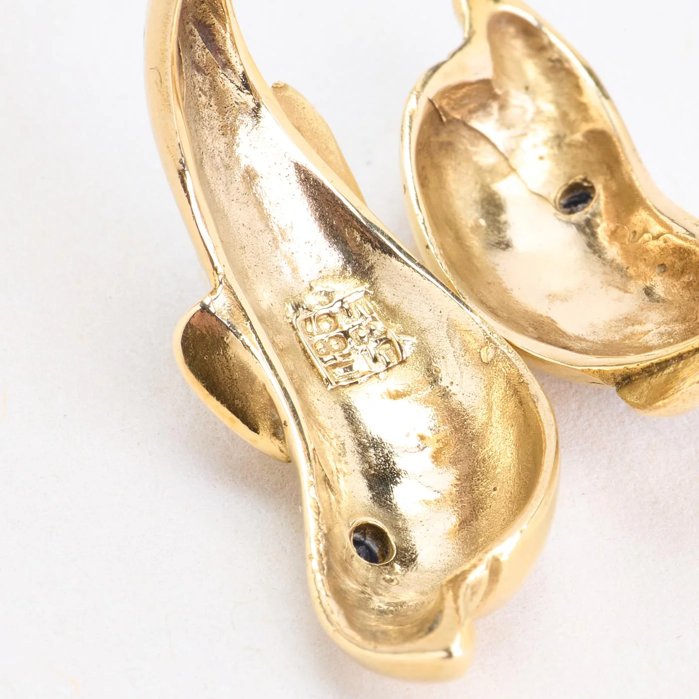 Statementring i 14K guld med en safir strl. 19.1 / strl. 60 - Image 6