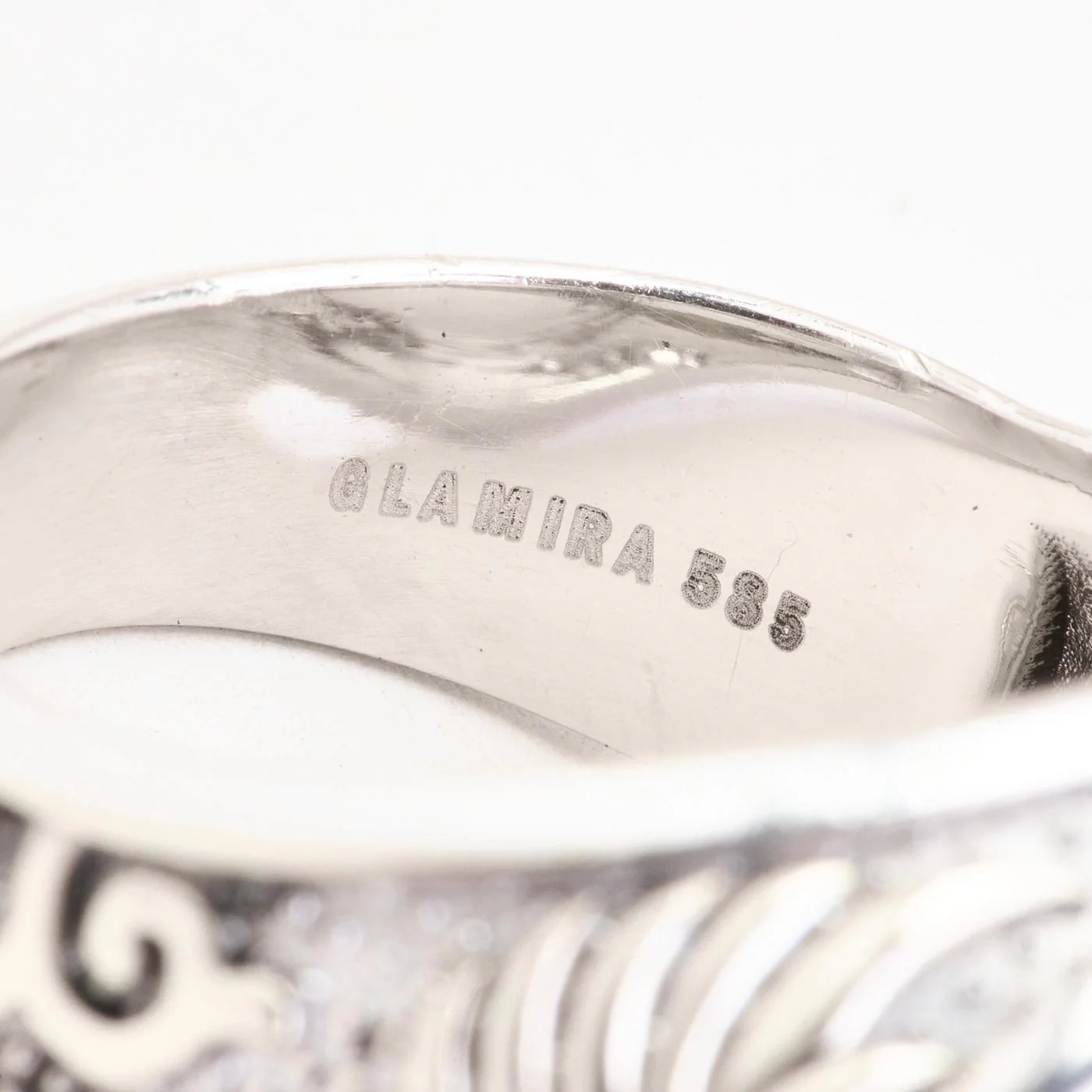 Signetring i 14K vitt guld strl. 20.1 / strl. 63 - Image 6