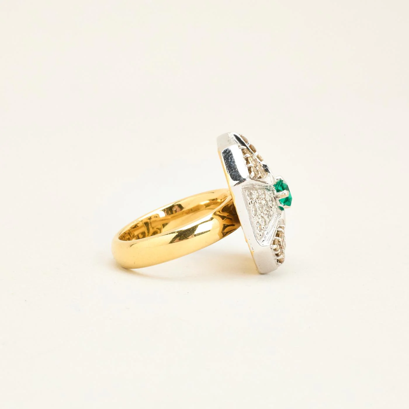 Pavéring med diamant (1.01 ct) i 18K guld och vitt guld strl. 17.5 / strl. 55 - Image 3