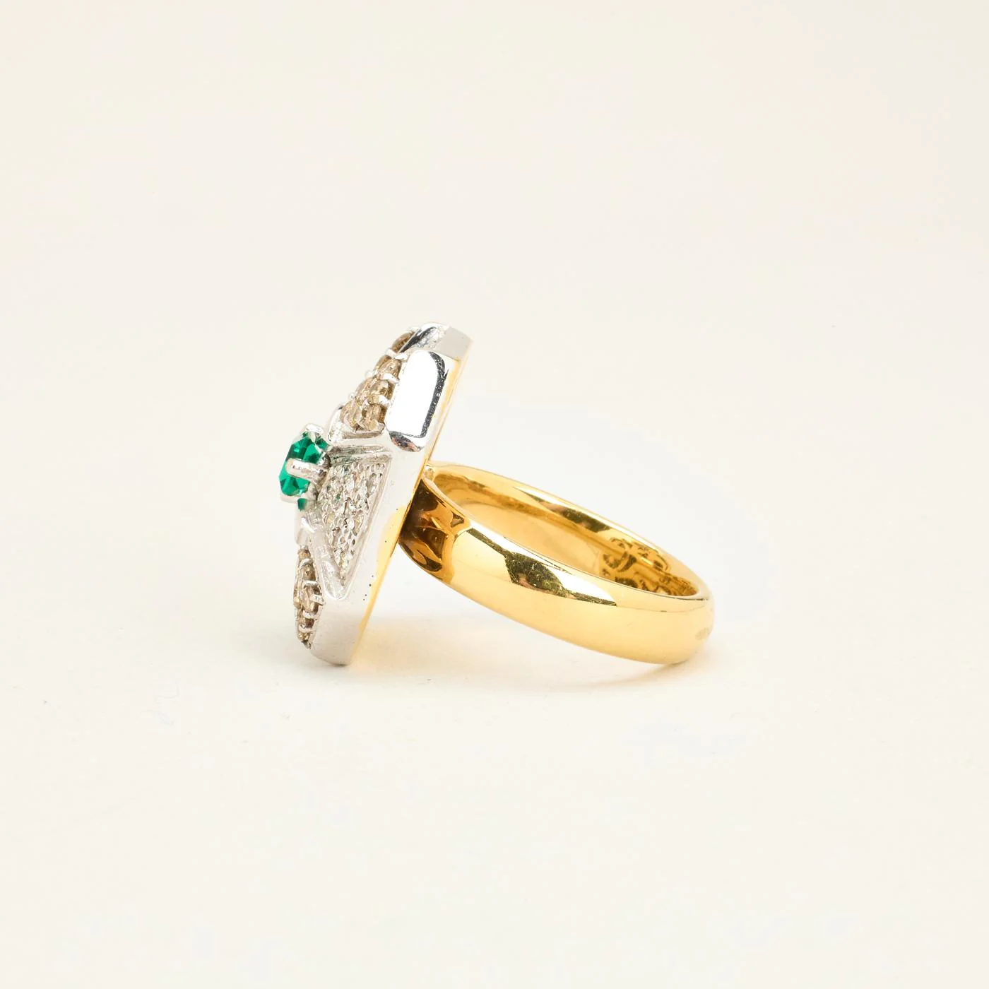 Pavéring med diamant (1.01 ct) i 18K guld och vitt guld strl. 17.5 / strl. 55 - Image 5