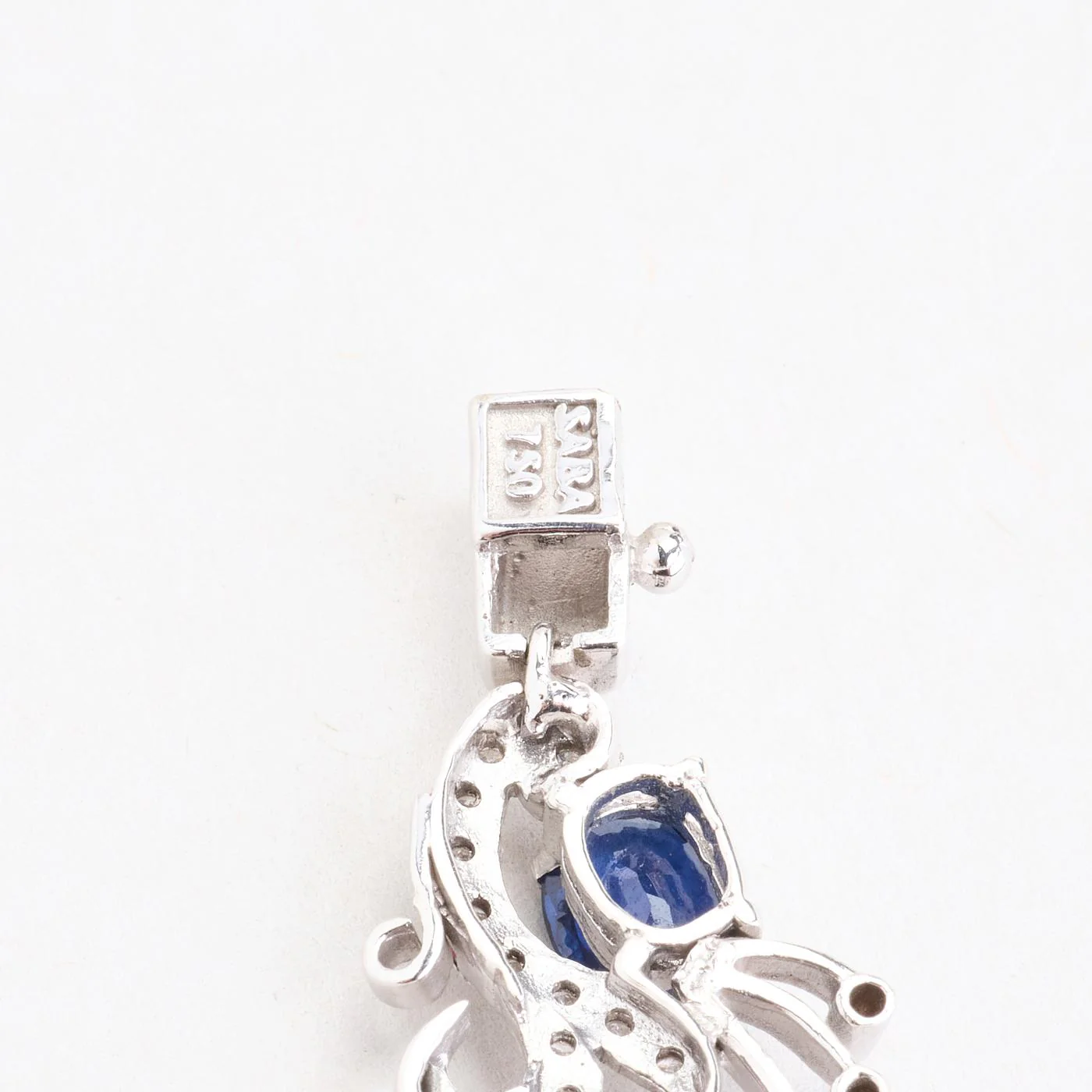 Armband med diamant (1.25 ct) i 18K vitt guld med en safir, 18 cm, 22.73 g - Image 5