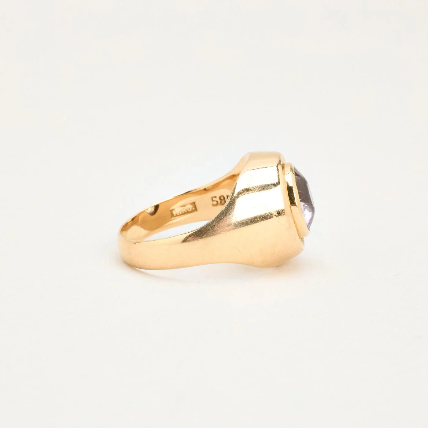 Signetring i 14K guld med en kvarts strl. 16.6 / strl. 52 - Image 3