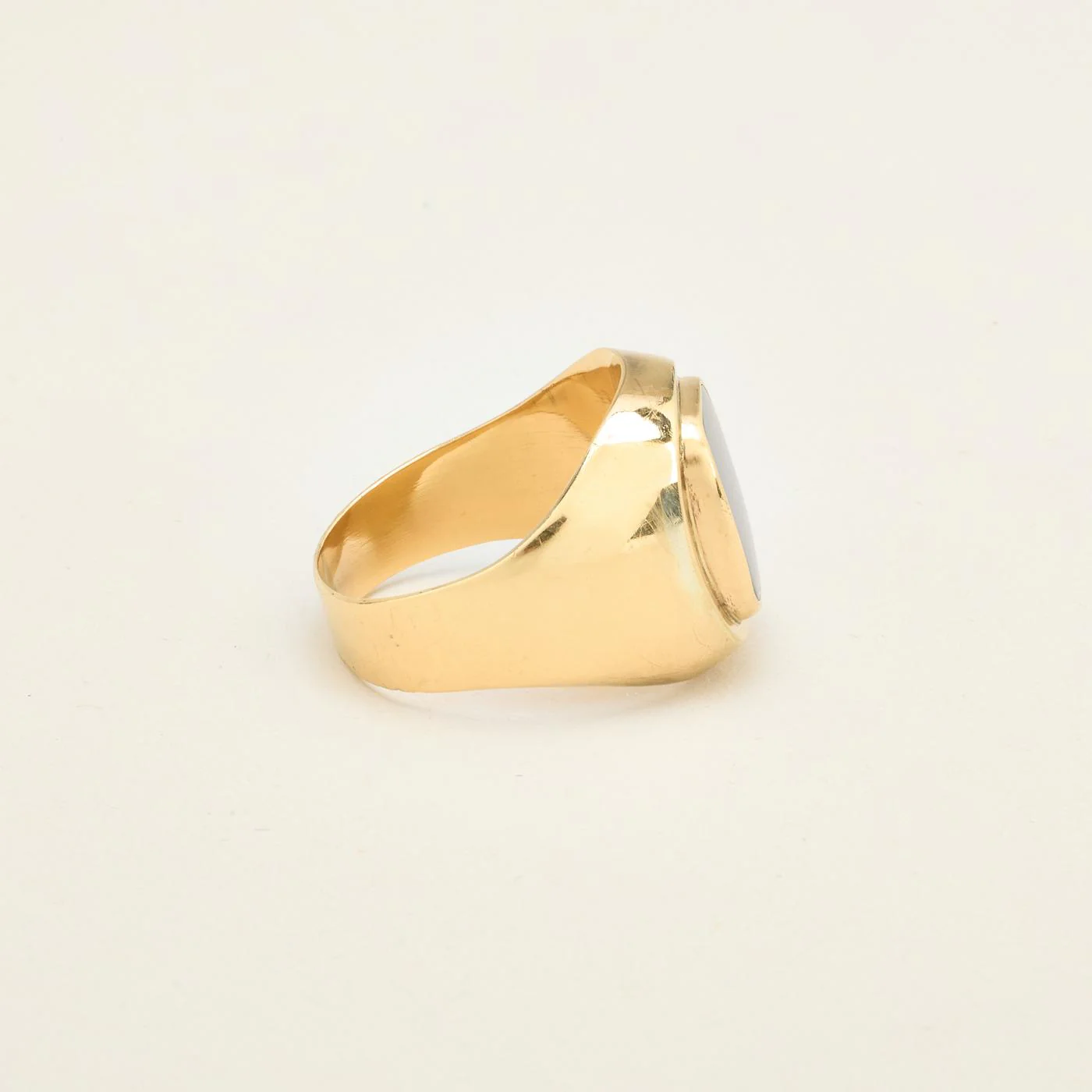 Signetring i 14K guld med en hematit strl. 22 / strl. 69 - Image 3
