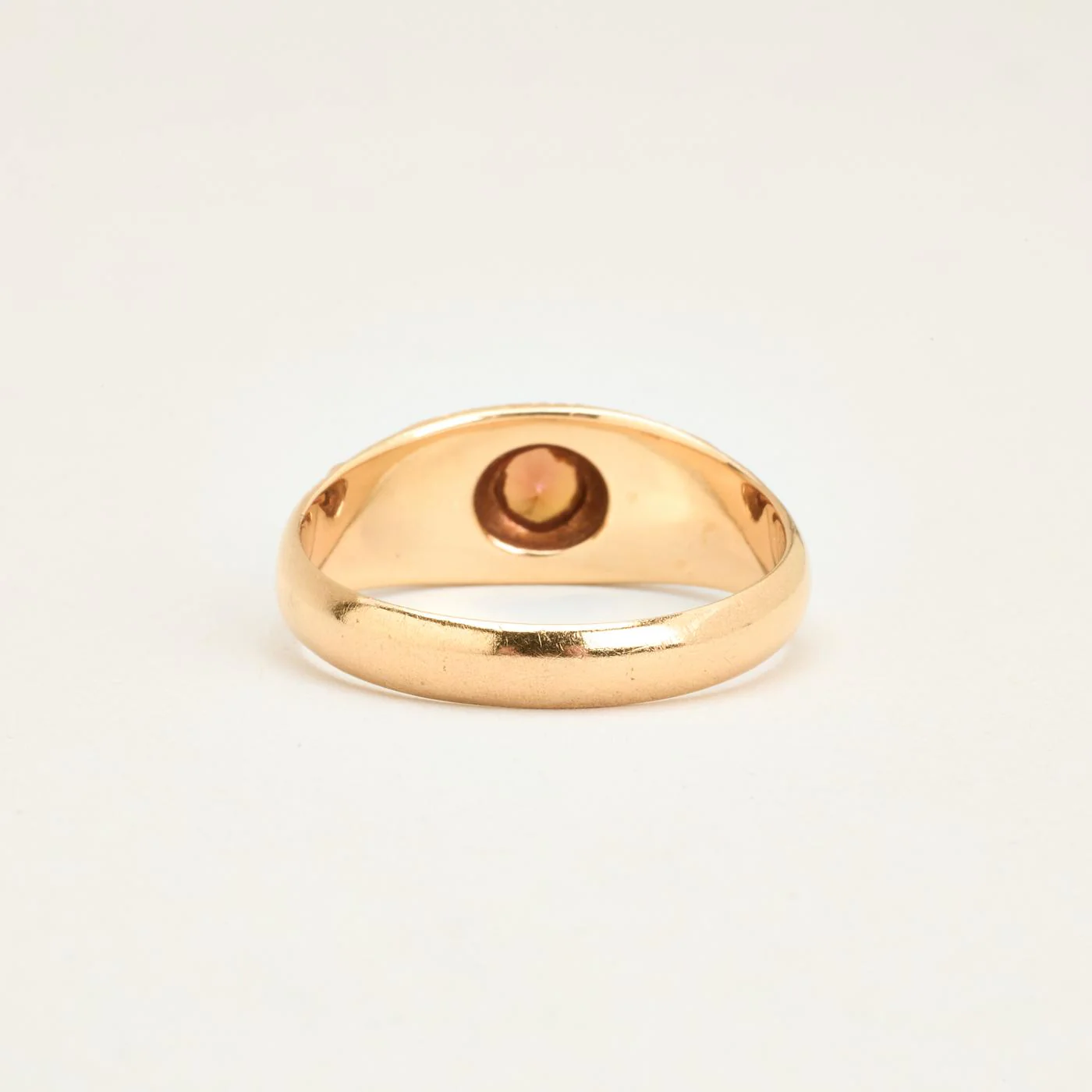 Gypsyring i 14K guld med en syntetisk safir strl. 21.6 / strl. 68 - Image 4