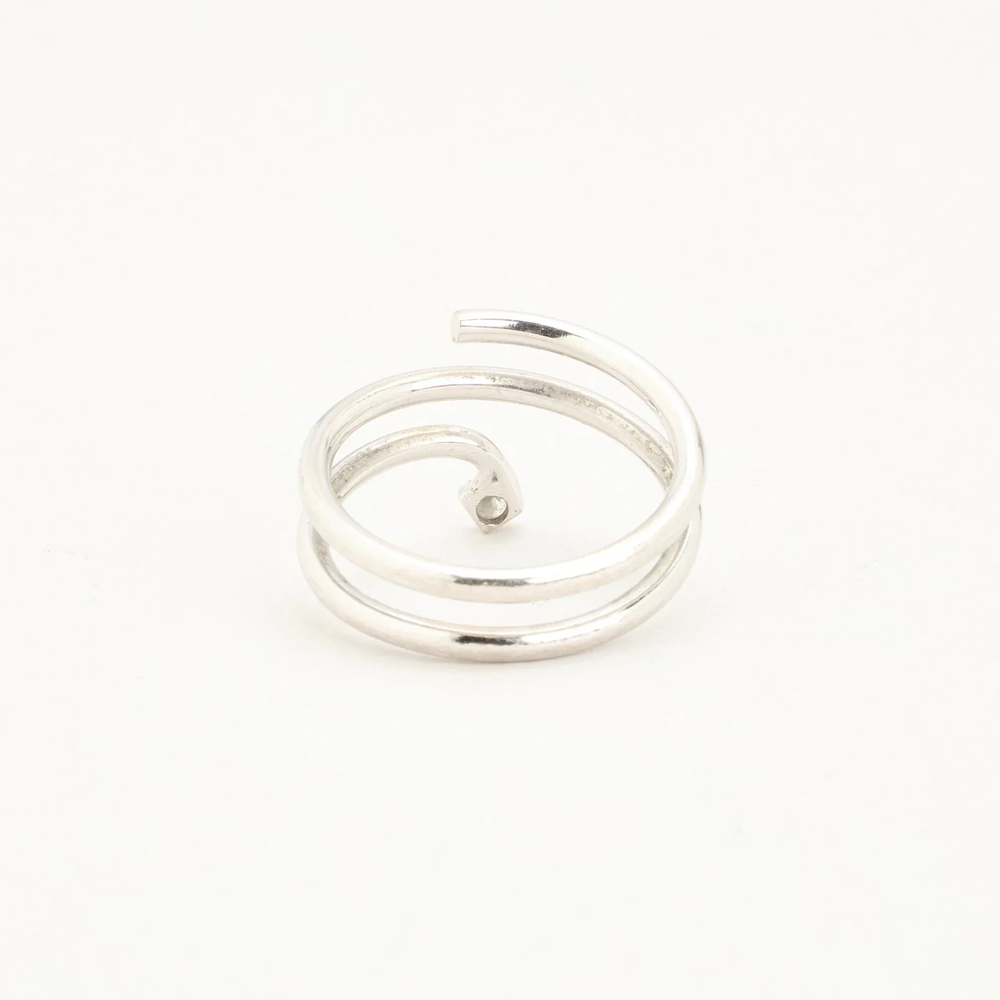 Statementring med diamant (0.06 ct) i 14K vitt guld strl. 18.5 / strl. 58 - Image 4