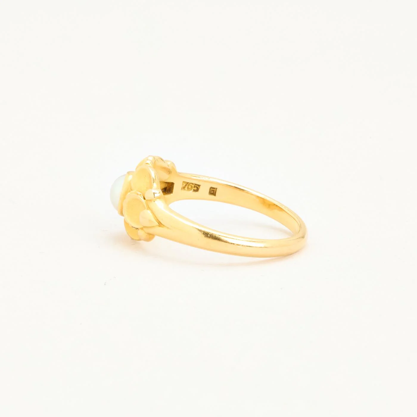 Pärlring i 18K guld med en pärla strl. 17.8 / strl. 56 - Image 5