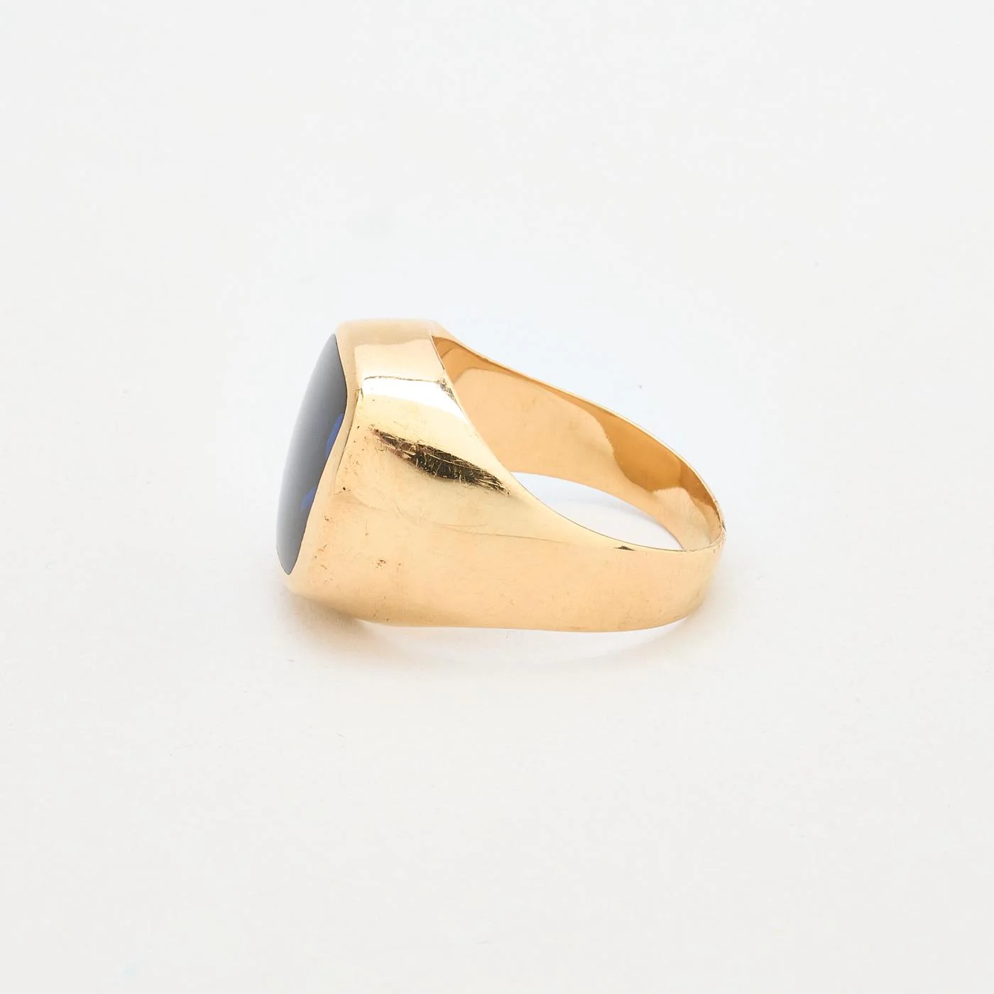 Klackring i 14K guld med en syntetisk safir strl. 21.3 / strl. 67 - Image 5