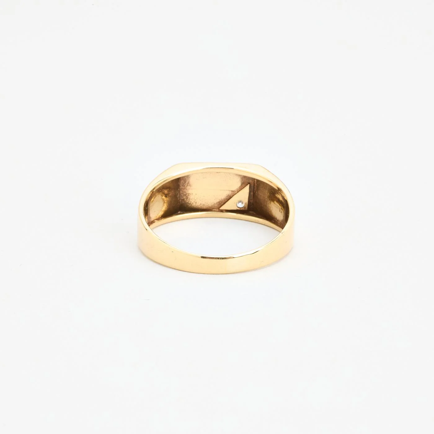 Mönstrad klackring i 14K guld med en zirkonia strl. 20.4 / strl. 64 - Image 3