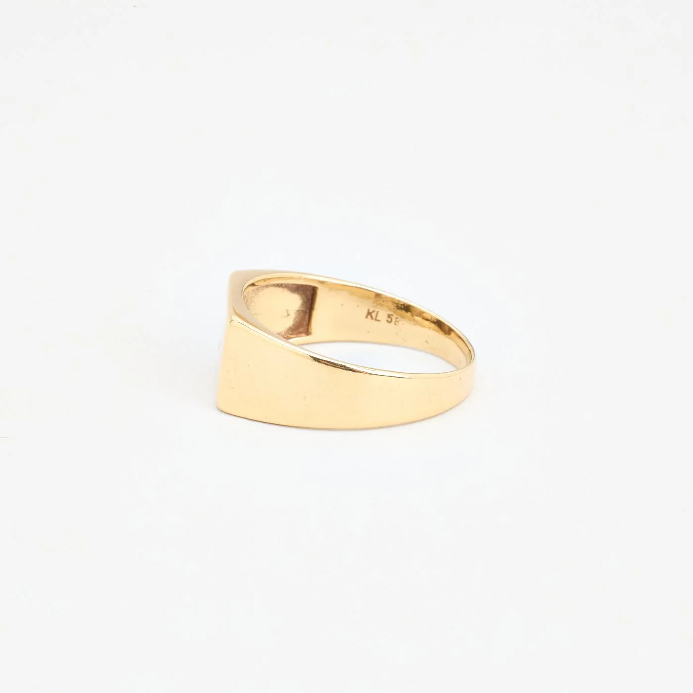 Mönstrad klackring i 14K guld med en zirkonia strl. 20.4 / strl. 64 - Image 4