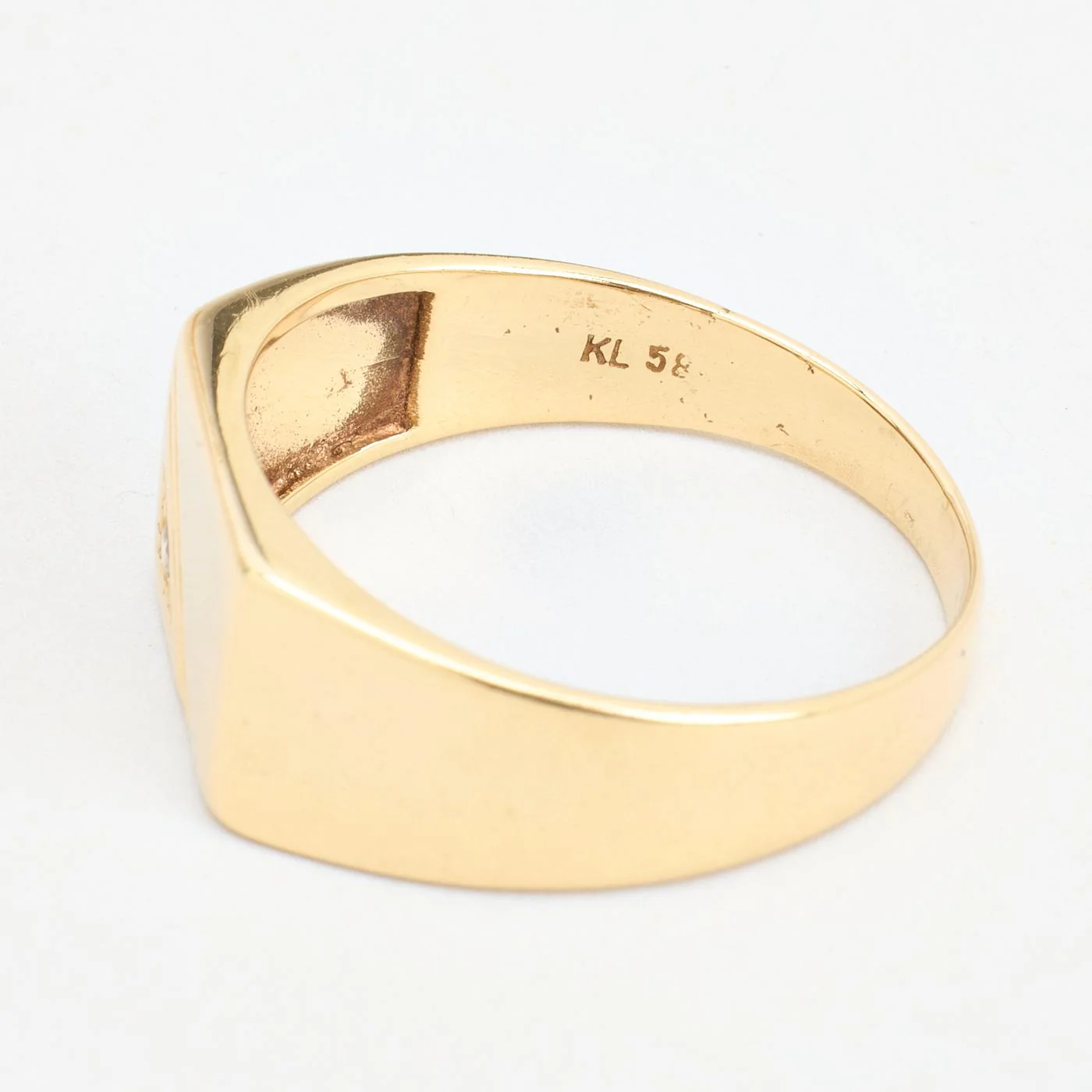 Mönstrad klackring i 14K guld med en zirkonia strl. 20.4 / strl. 64 - Image 5