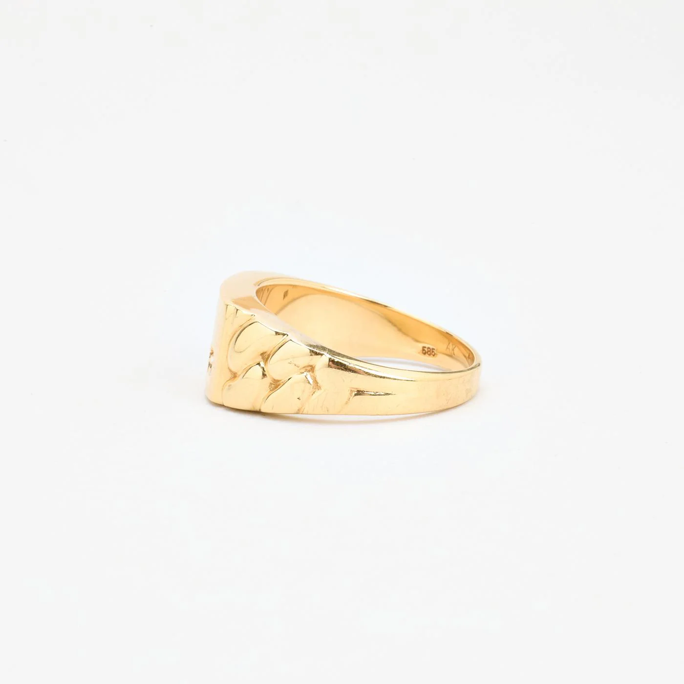 Matt klackring med diamant (0.01 ct) i 14K guld strl. 19.7 / strl. 62 - Image 5