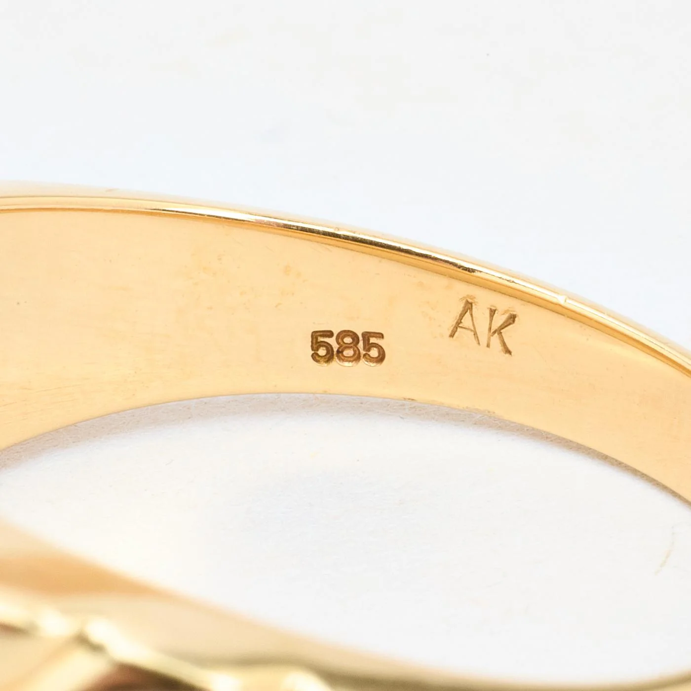 Matt klackring med diamant (0.01 ct) i 14K guld strl. 19.7 / strl. 62 - Image 6