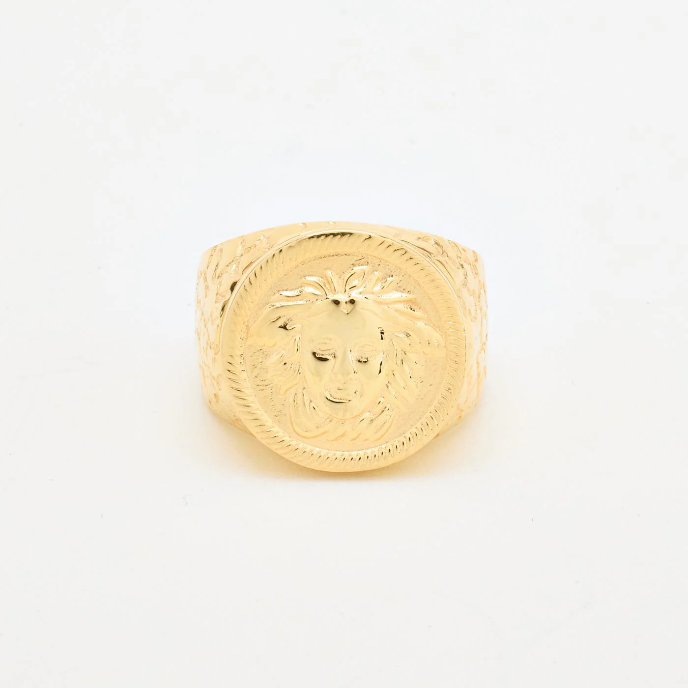 Mönstrad klackring i 14K guld strl. 22 / strl. 69