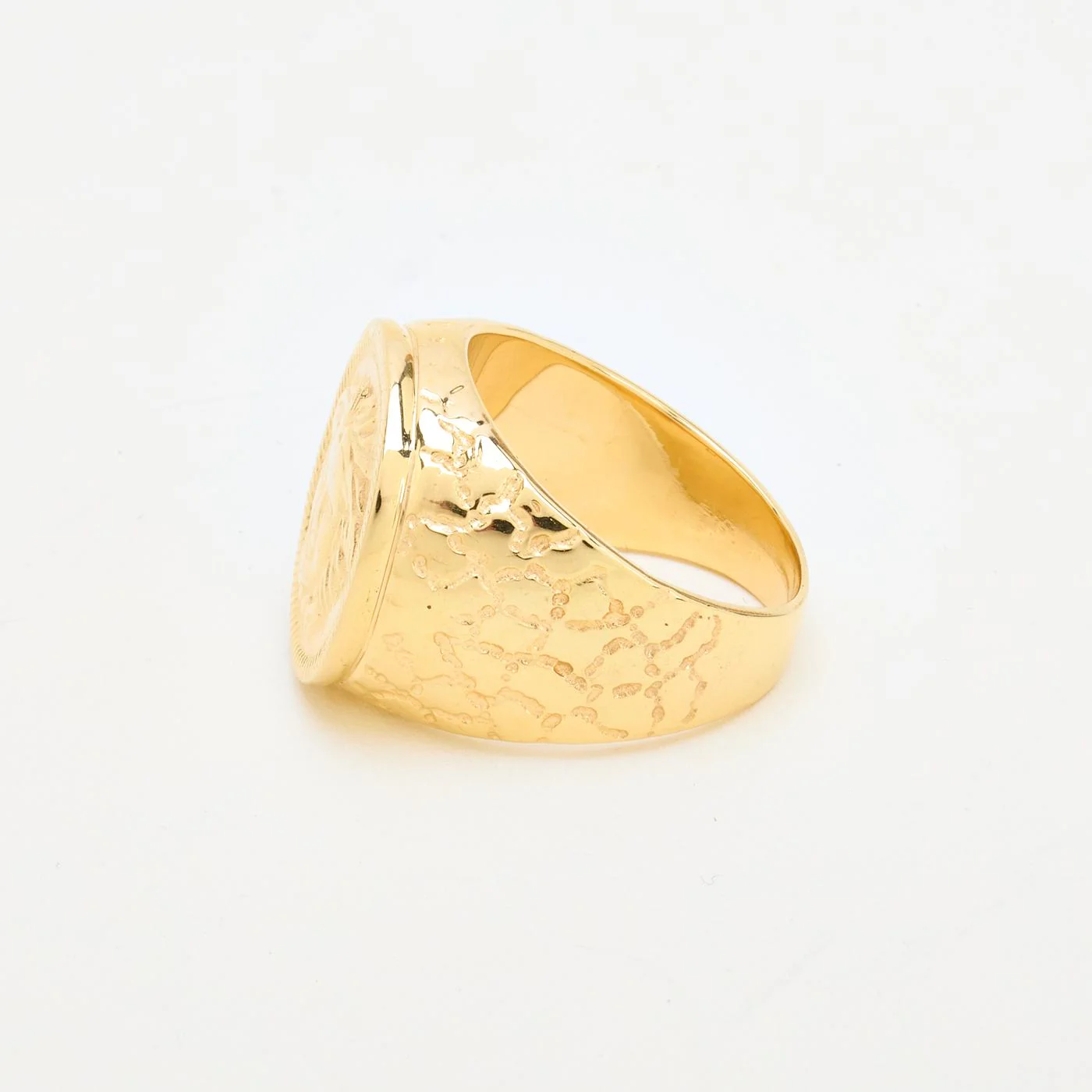 Mönstrad klackring i 14K guld strl. 22 / strl. 69 - Image 5