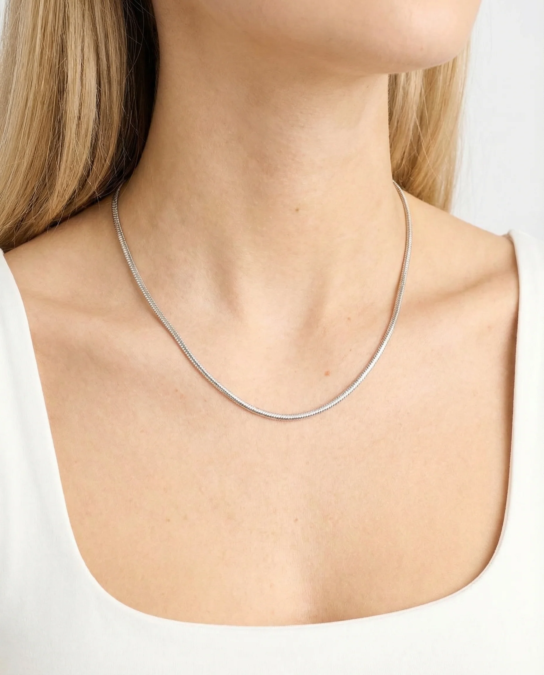 Ormkedja Halsband i 14K vitt guld, 42 cm, 3.1 g