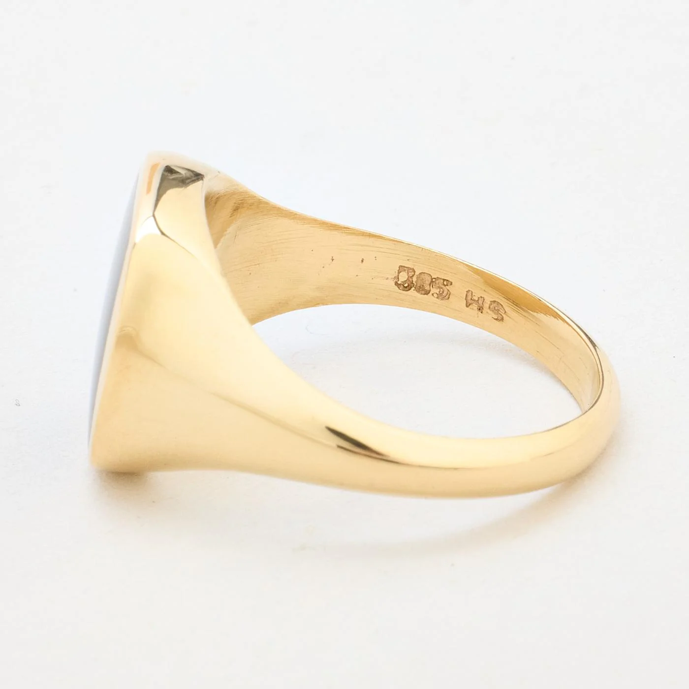 Klackring i 14K guld med en onyx strl. 19.1 / strl. 60 - Image 6