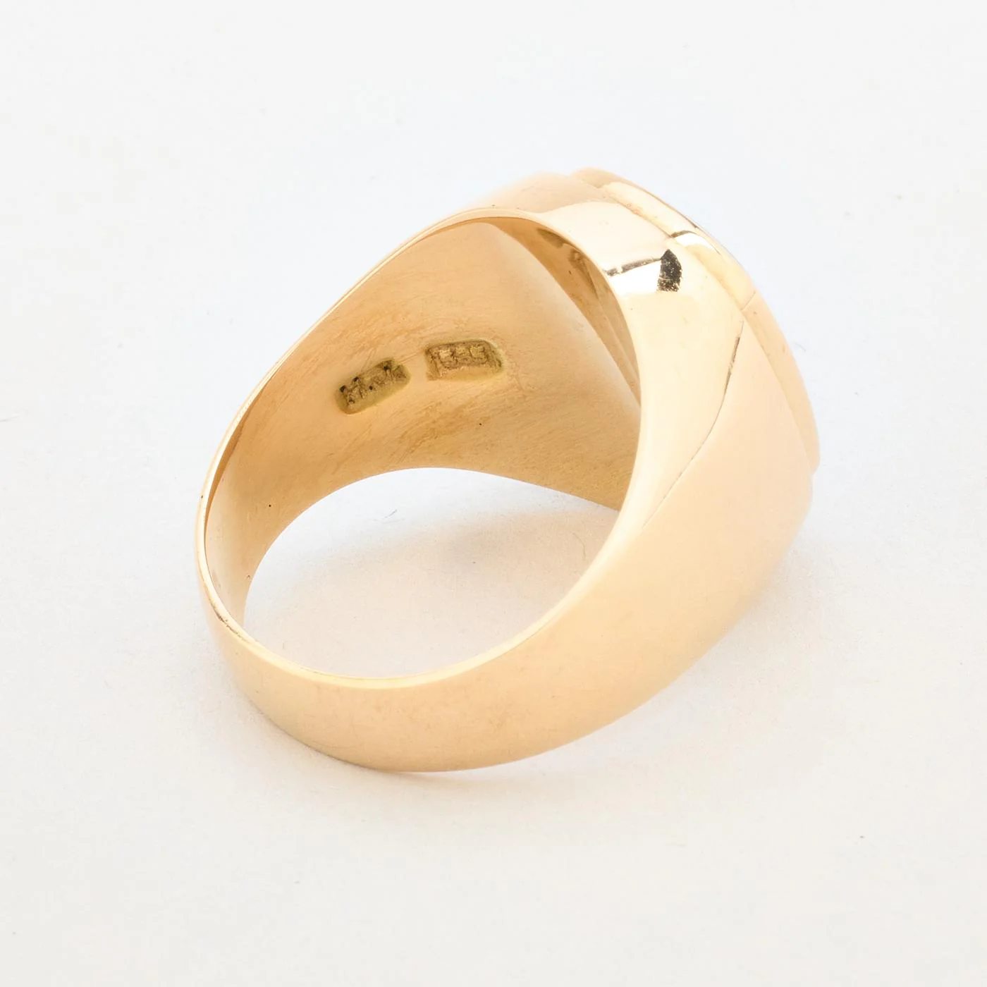 Klackring i 14K guld med en onyx strl. 19.1 / strl. 60 - Image 5