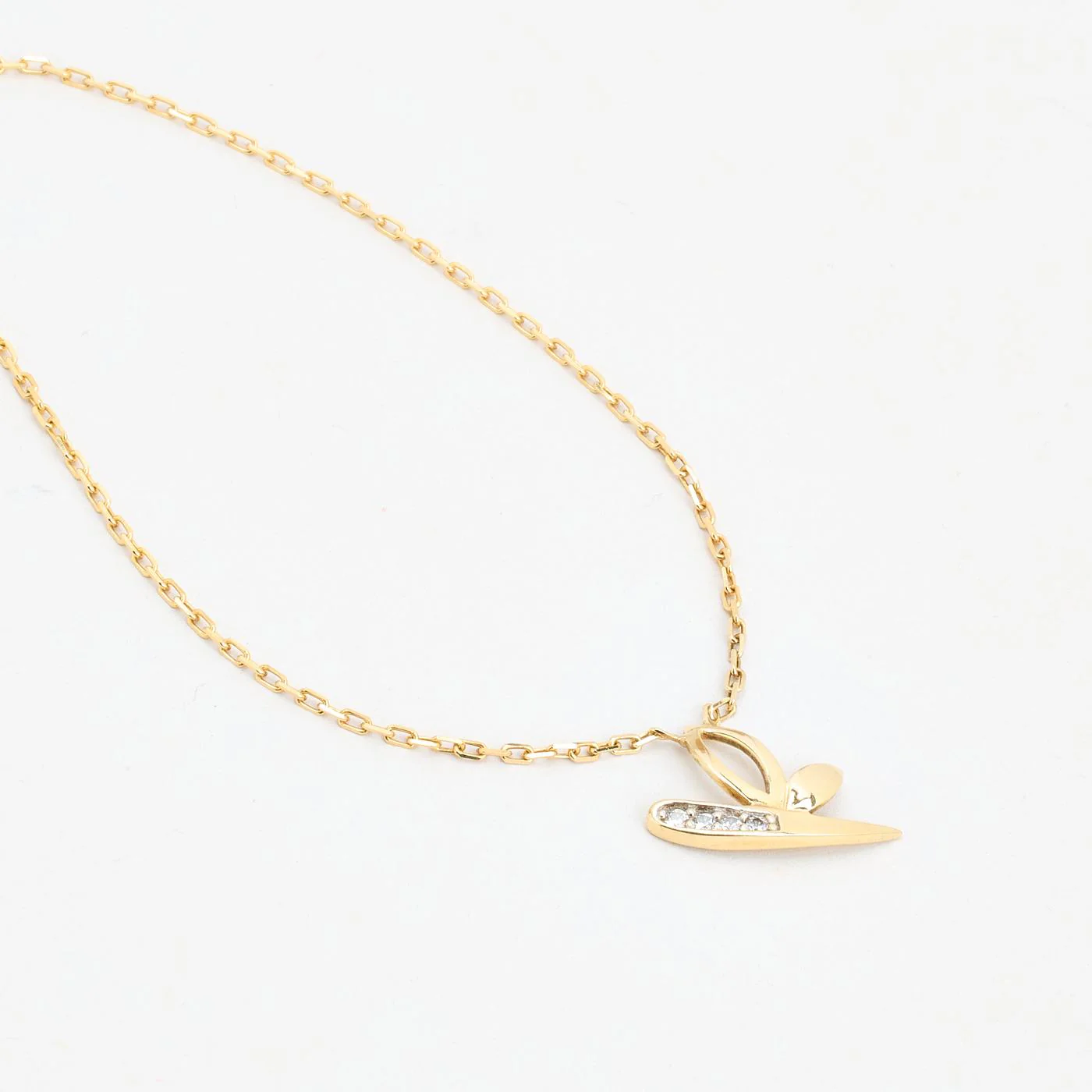 Ankarkedja Halsband i 14K guld med en zirkonia, 45 cm, 2.45 g - Image 3