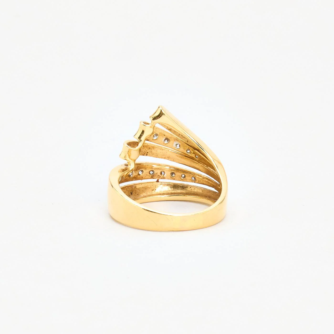 Crossoverring med diamant (0.17 ct) i 18K guld strl. 17.5 / strl. 55 - Image 4