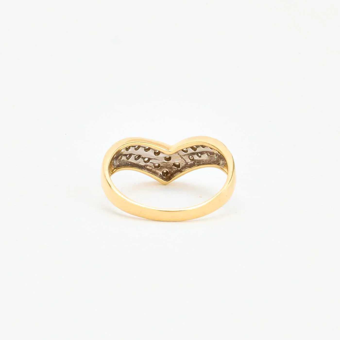 Pavéfattad Geometrisk ring i 18K guld med en zirkonia strl. 17.5 / strl. 55 - Image 3