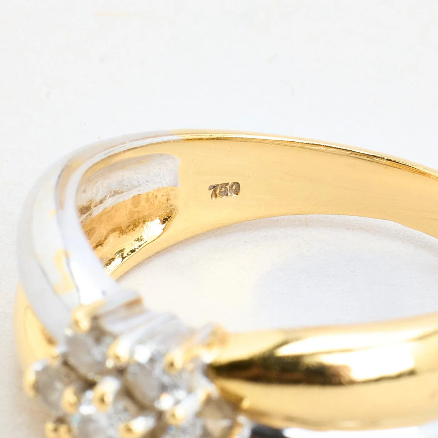 Illusion ring med diamant (0.36 ct) i 18K guld strl. 17.5 / strl. 55 - Image 6