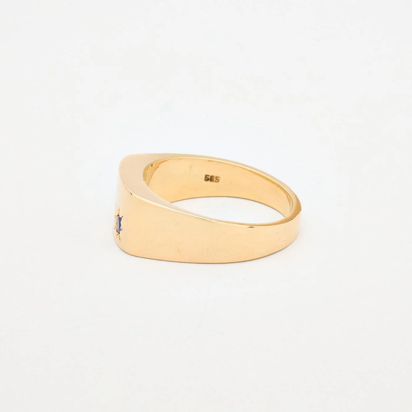 Klackring i 14K guld med en syntetisk spinell strl. 21.6 / strl. 68 - Image 5