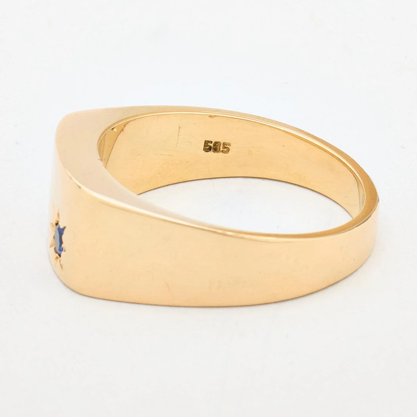 Klackring i 14K guld med en syntetisk spinell strl. 21.6 / strl. 68 - Image 6