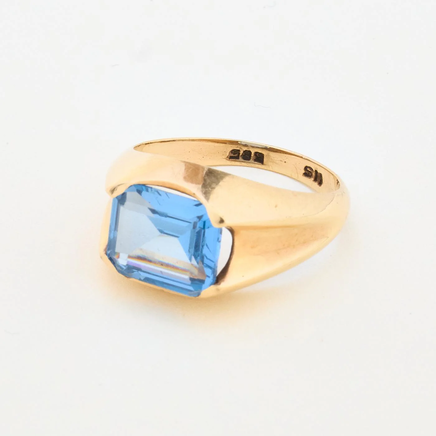 Klackring i 14K guld strl. 17.2 - 17.5 / strl. 54 - 55 - Image 5