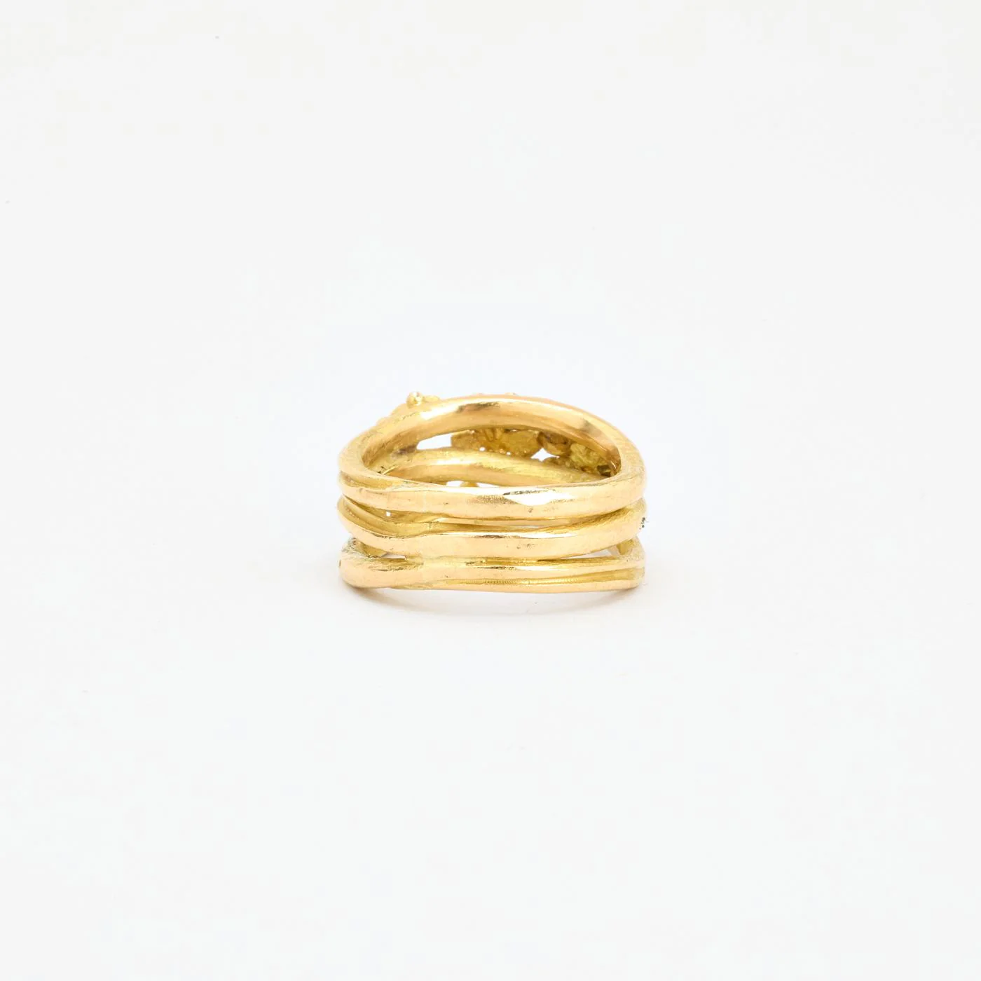 Organisk Blomsterring med diamant (0.04 ct) i 18K guld strl. 15.9 / strl. 50 - Image 4