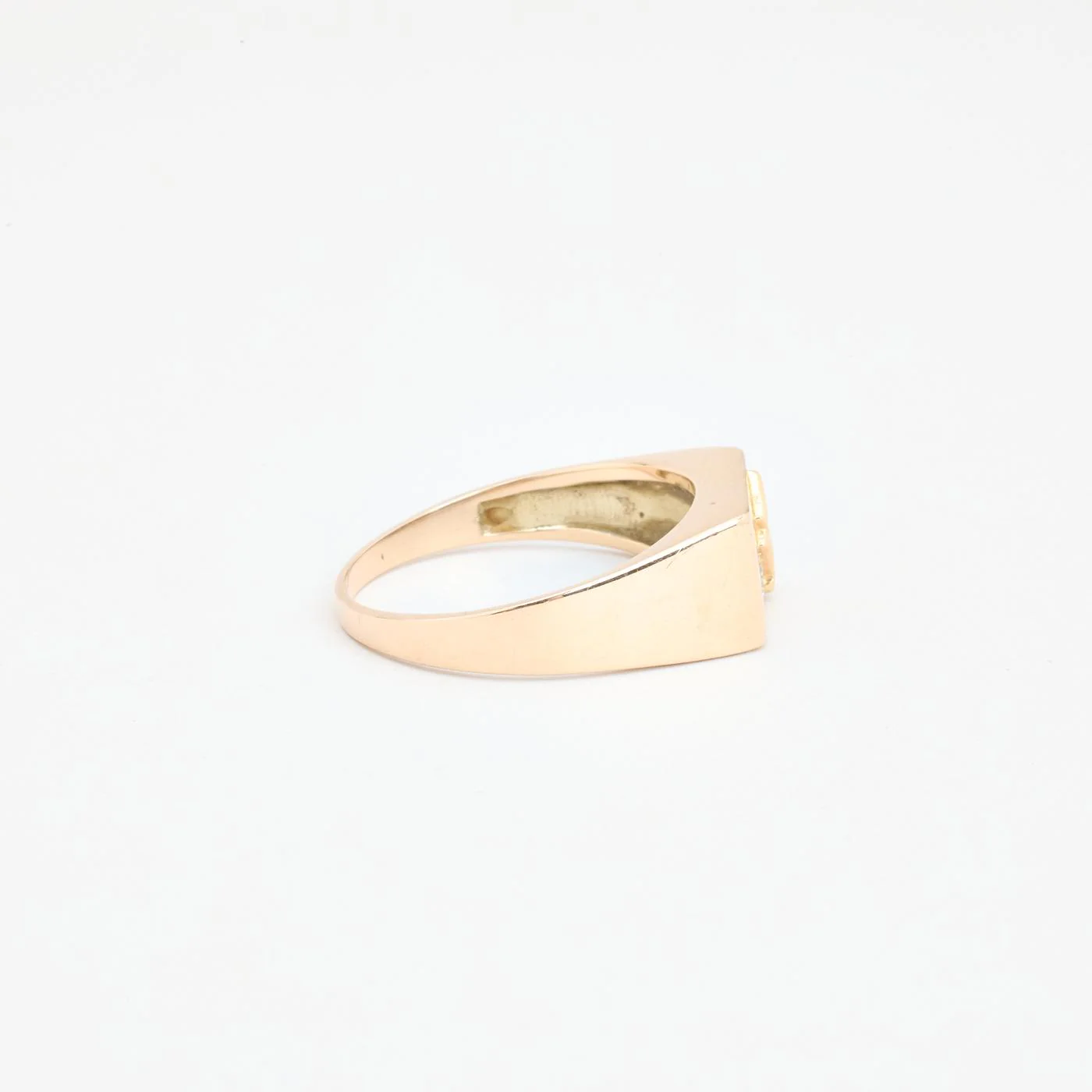 Monogram klackring i 8K guld med en zirkonia strl. 20.1 / strl. 63 - Image 2
