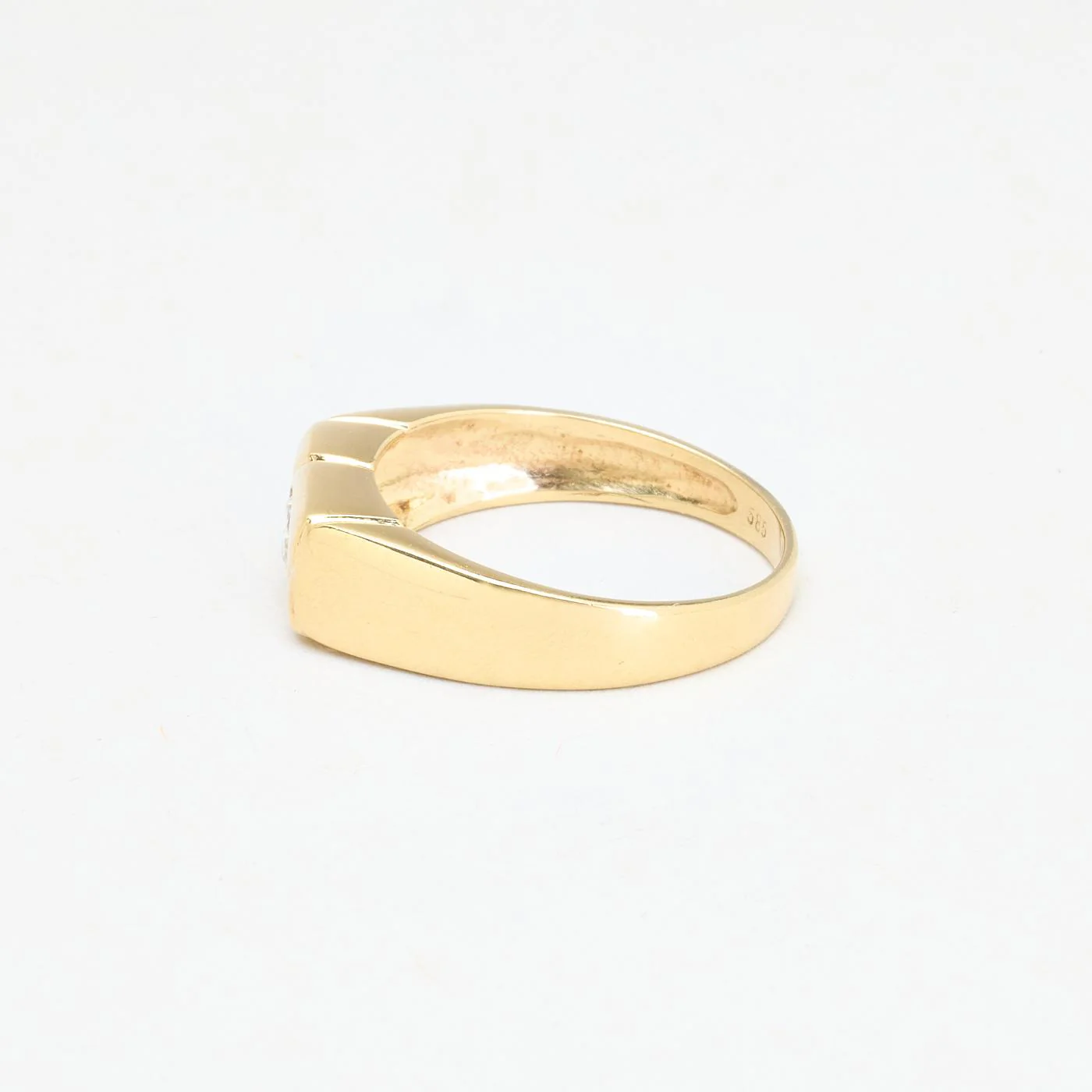 Mönstrad klackring i 14K guld med en zirkonia strl. 20.1 / strl. 63 - Image 5