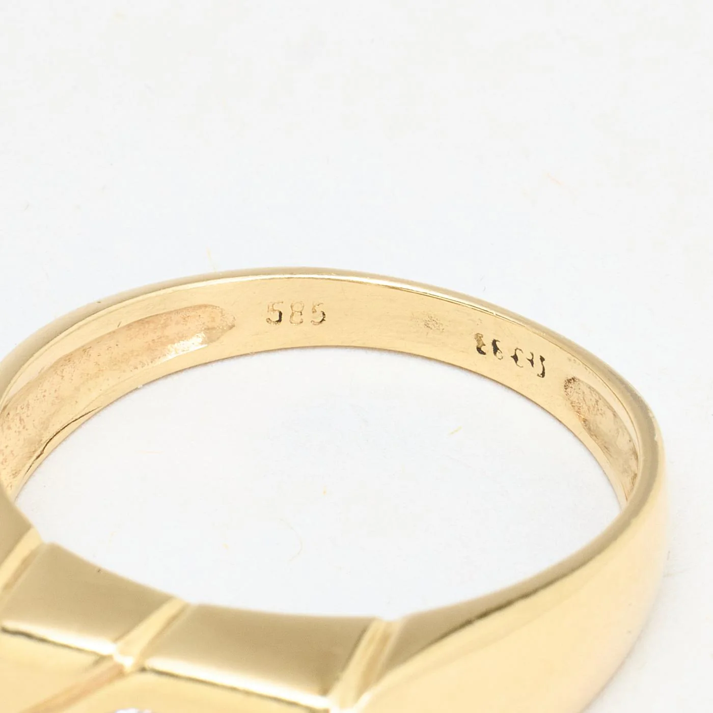 Mönstrad klackring i 14K guld med en zirkonia strl. 20.1 / strl. 63 - Image 6