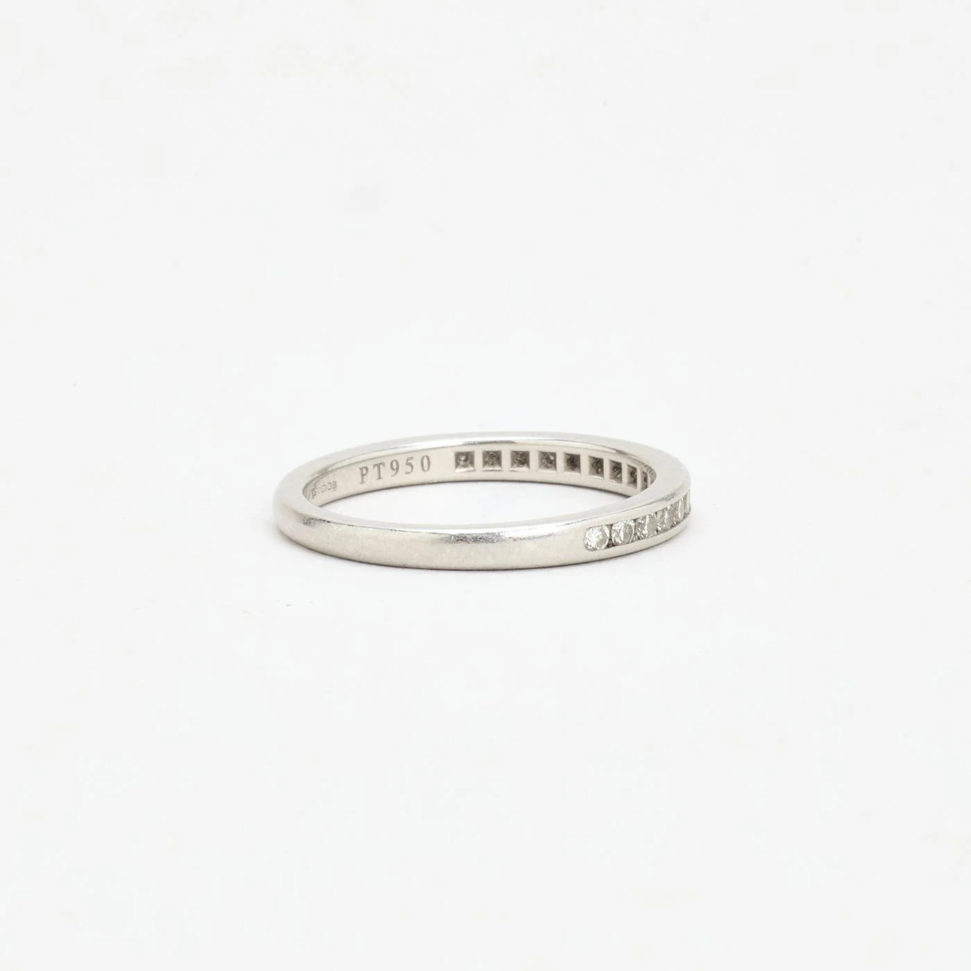 Tiffany & Co. alliansring med diamant (0.24 ct) i 950K platina strl. 15.6 / strl. 49 - Image 3