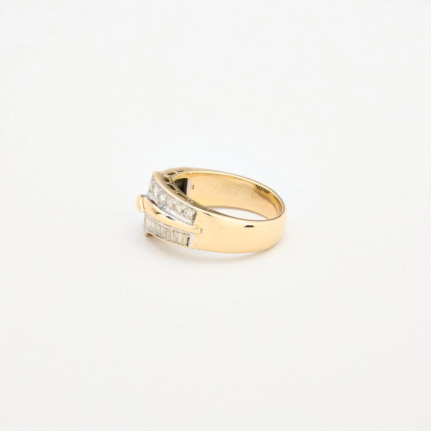 Pavéfattad Crossoverring med diamant (0.6 ct) i 14K guld strl. 18.5 / strl. 58 - Image 4