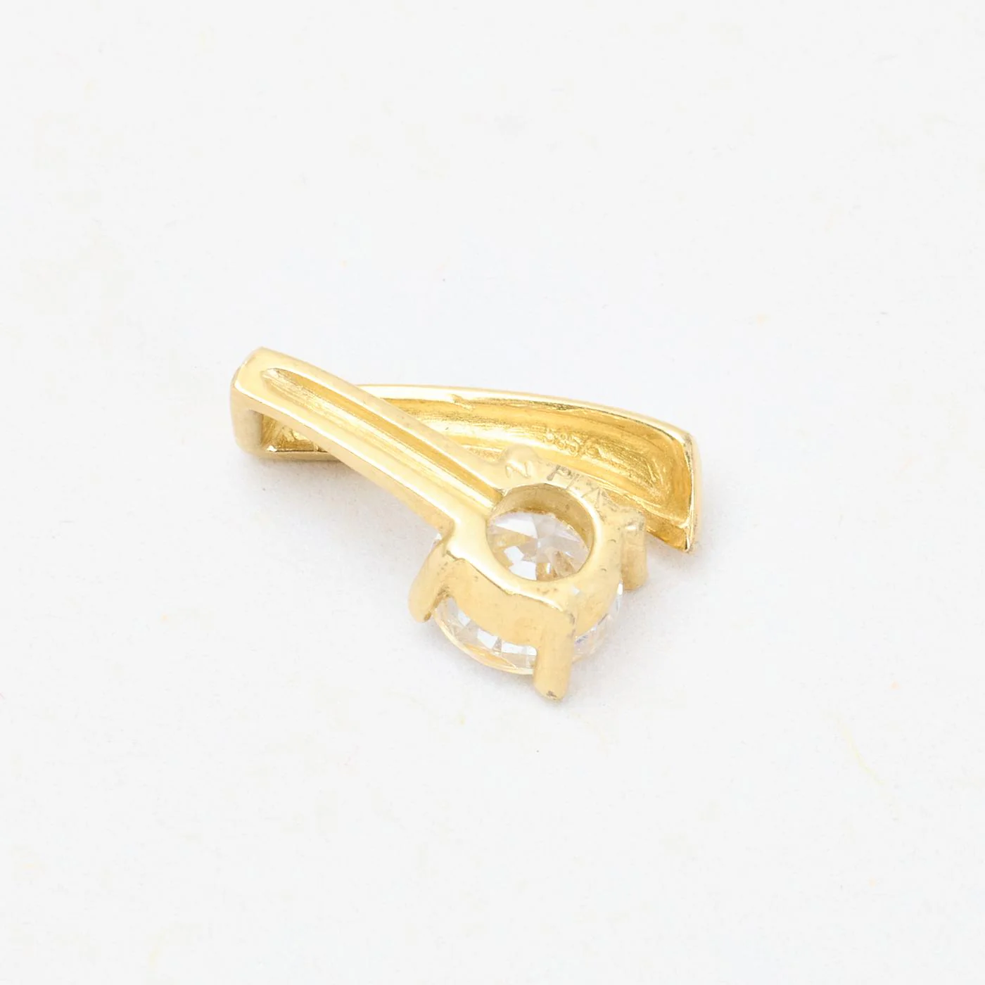Modern solitärhänge i 14K guld med en zirkonia, 11.7 cm, 0.39 g - Image 4