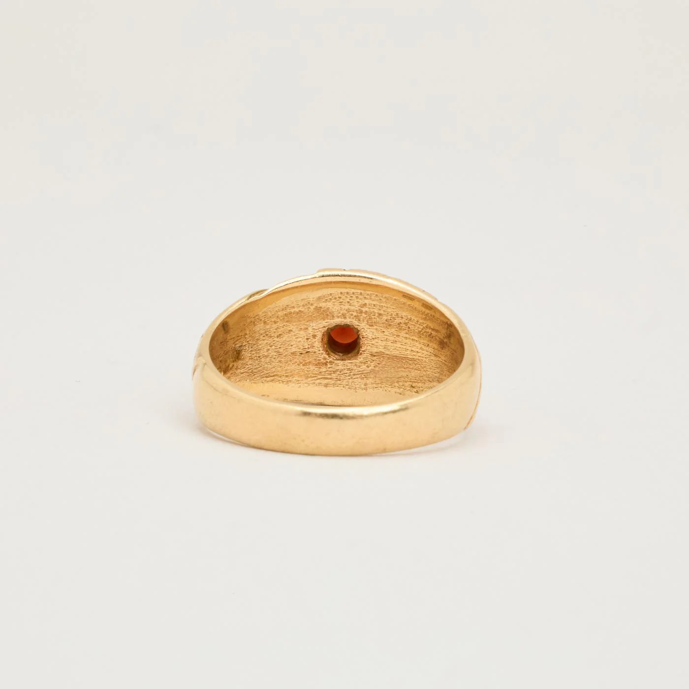 Gypsy ring i 14K guld med granat, Strl. 16.6 / Strl. 52 - Image 3
