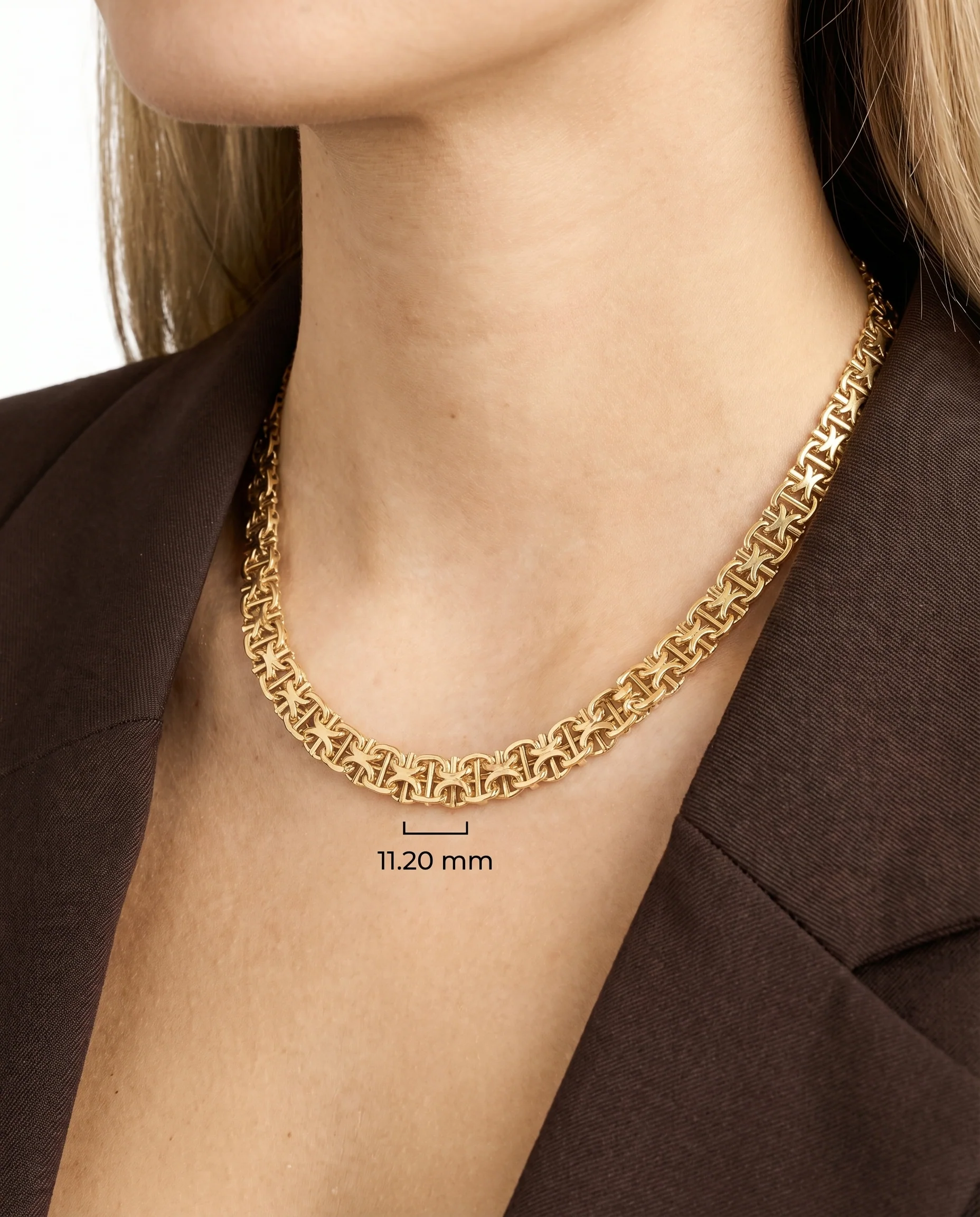 X-länk Halsband i 14K guld, 42 cm, 27.2 g