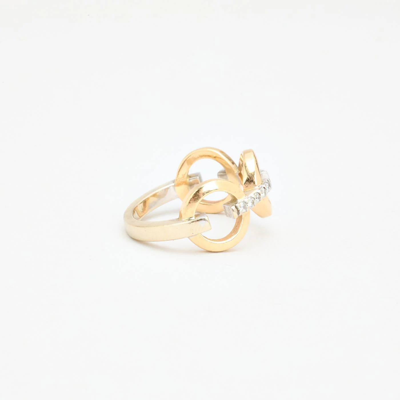 Cirkelring med diamant (0.16 ct) i 14K guld strl. 16.9 / strl. 53 - Image 3
