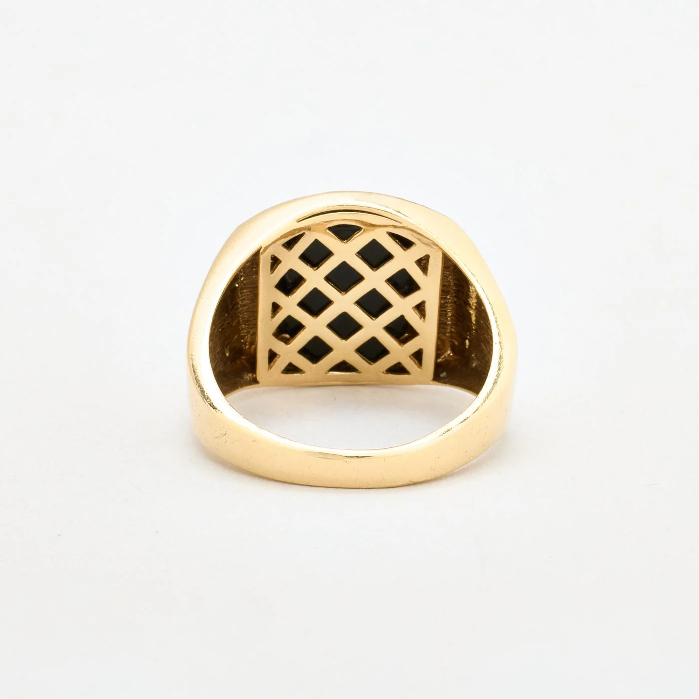 Modern klackring i 14K guld med en onyx och zirkonia strl. 19.1 / strl. 60 - Image 4