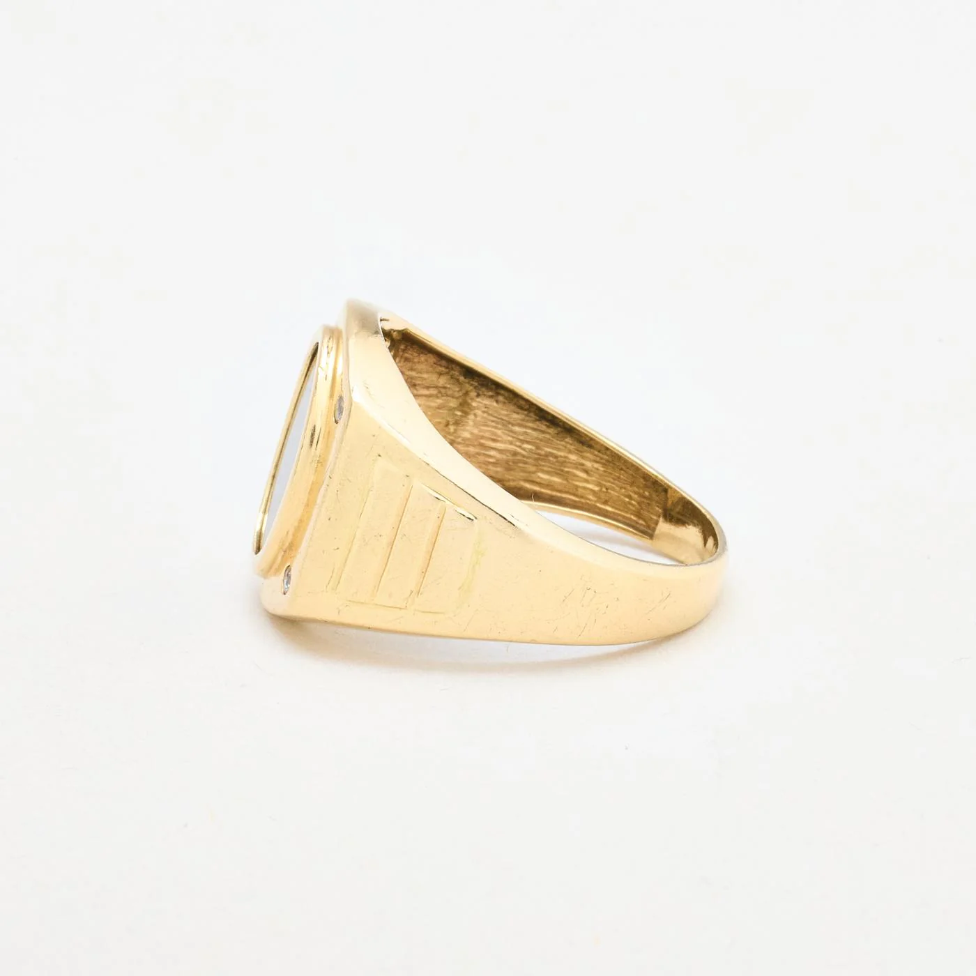 Modern klackring i 14K guld med en onyx och zirkonia strl. 19.1 / strl. 60 - Image 5