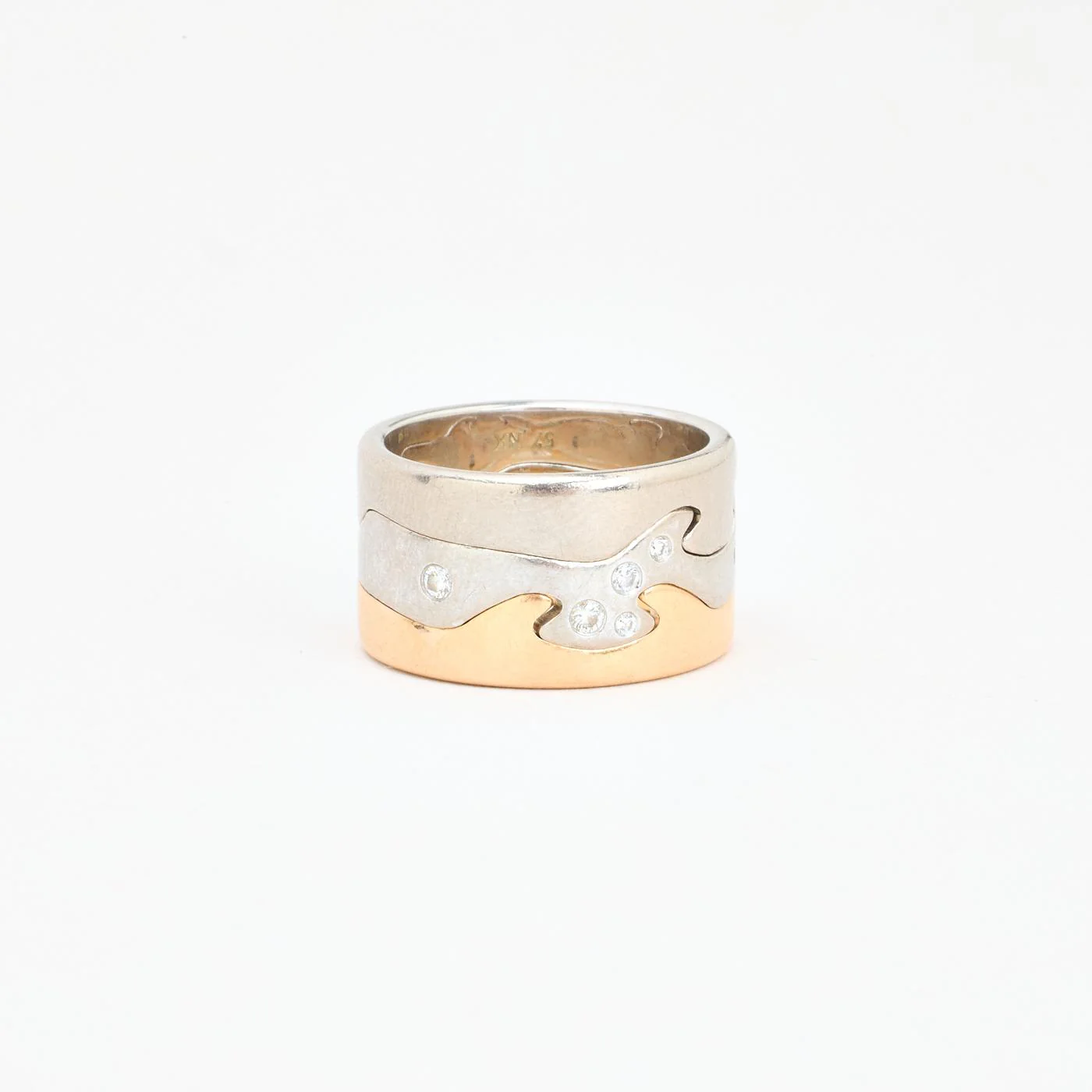 Georg Jensen Fusion band med diamant (0.16 ct) i 18K guld strl. 18.1 / strl. 57 - Image 2