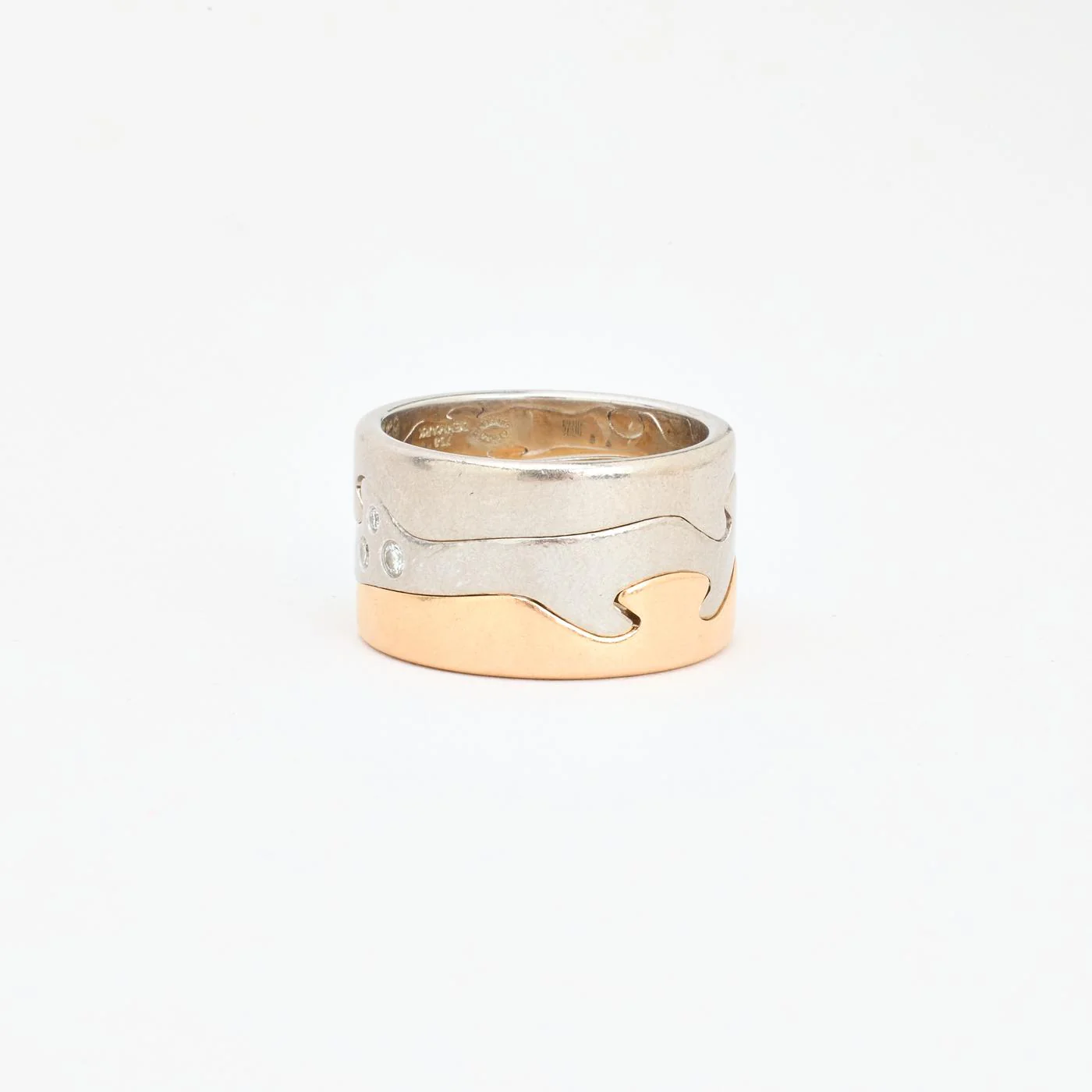 Georg Jensen Fusion band med diamant (0.16 ct) i 18K guld strl. 18.1 / strl. 57 - Image 4