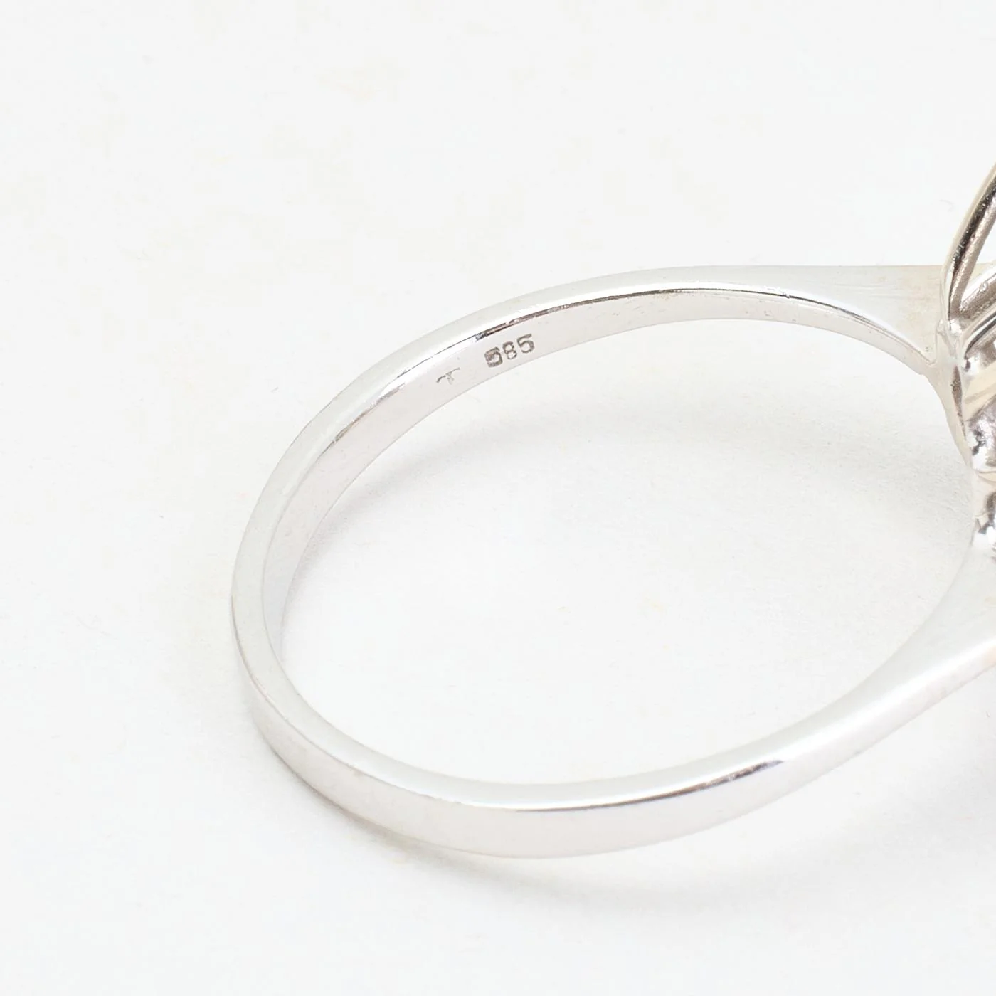Pärlring med diamant (0.22 ct) i 14K vitt guld strl. 18.1 / strl. 57 - Image 6