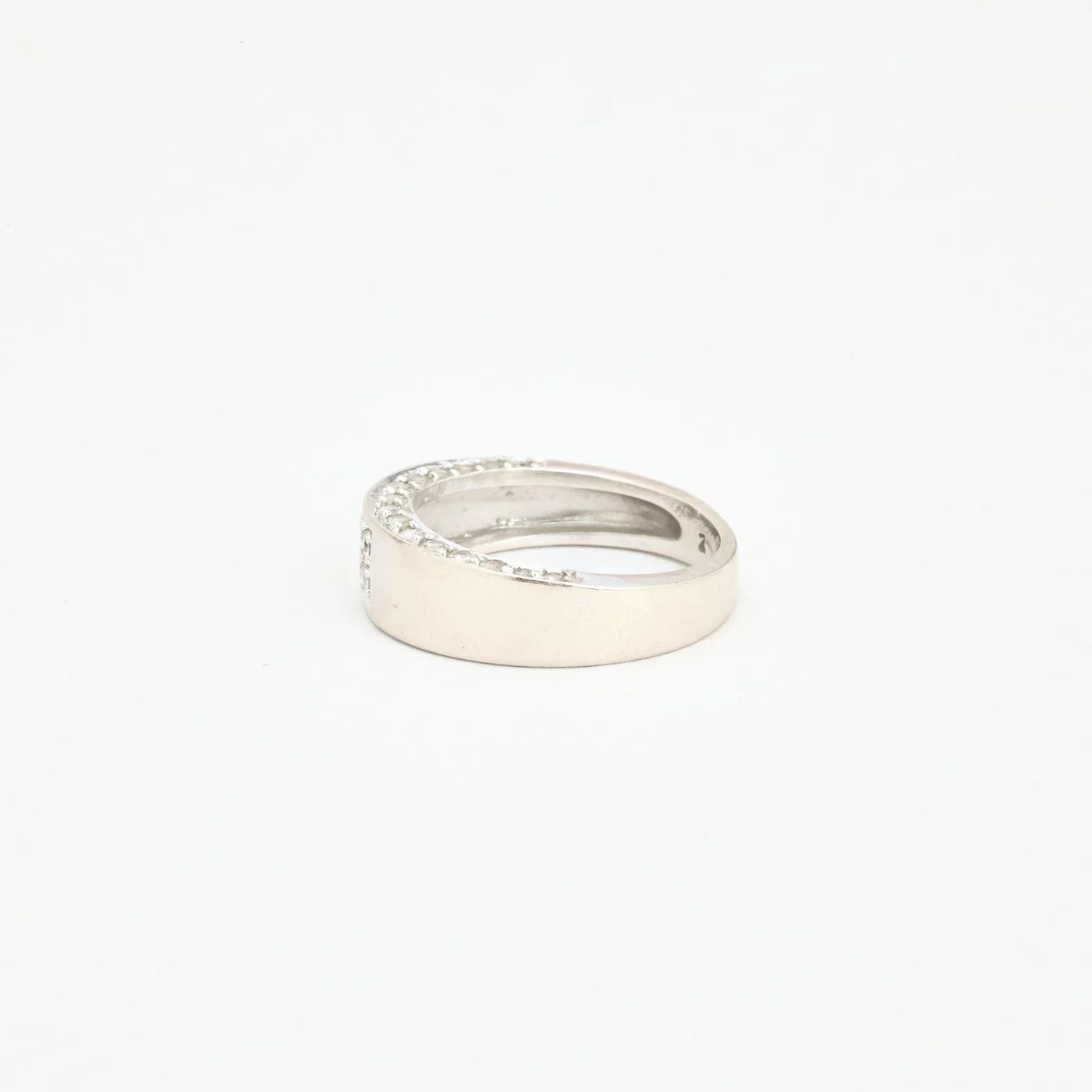 Gypsyring i 14K vitt guld med en zirkonia strl. 17.5 / strl. 55 - Image 5