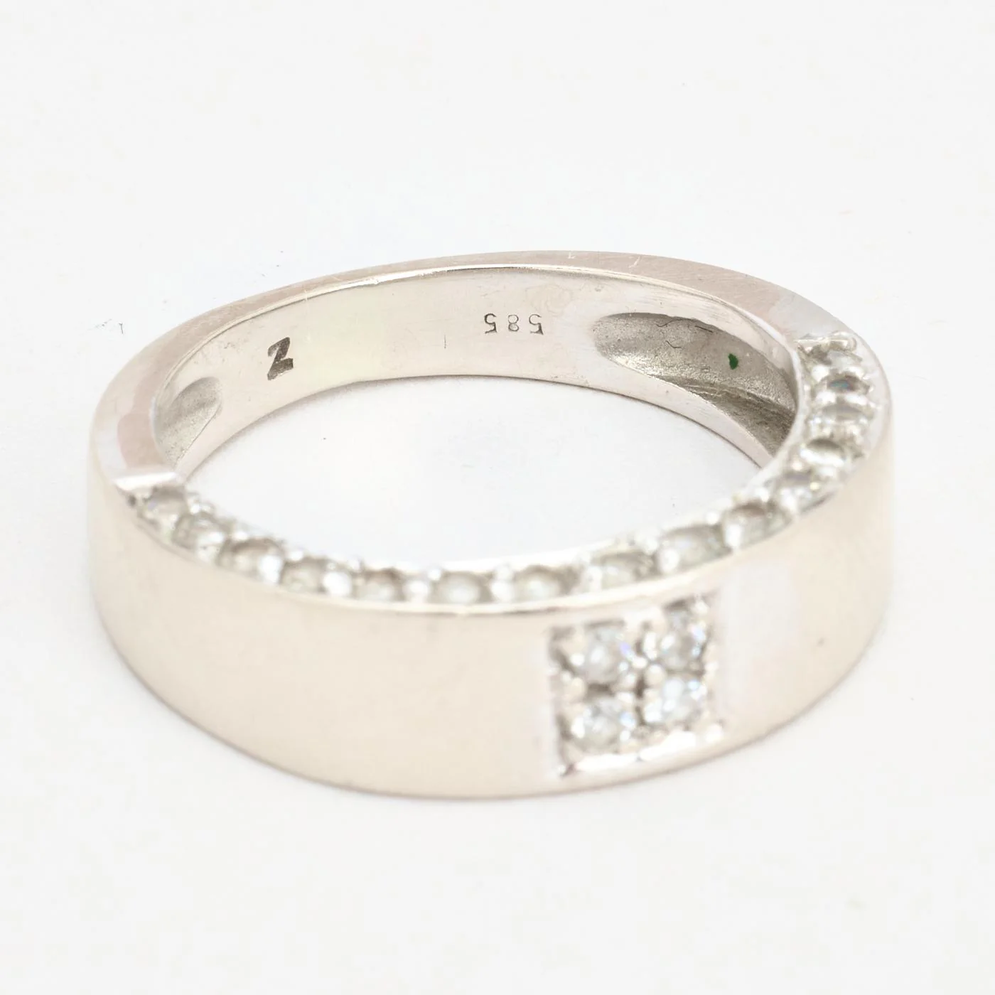 Gypsyring i 14K vitt guld med en zirkonia strl. 17.5 / strl. 55 - Image 6