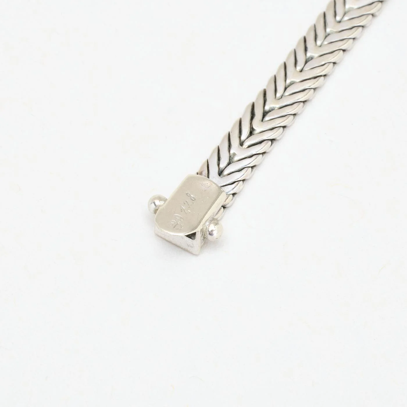 Dubbelt Fiskbenskedja Armband med diamant (1.39 ct) i 18K vitt guld, 16.5 cm, 19.15 g - Image 6