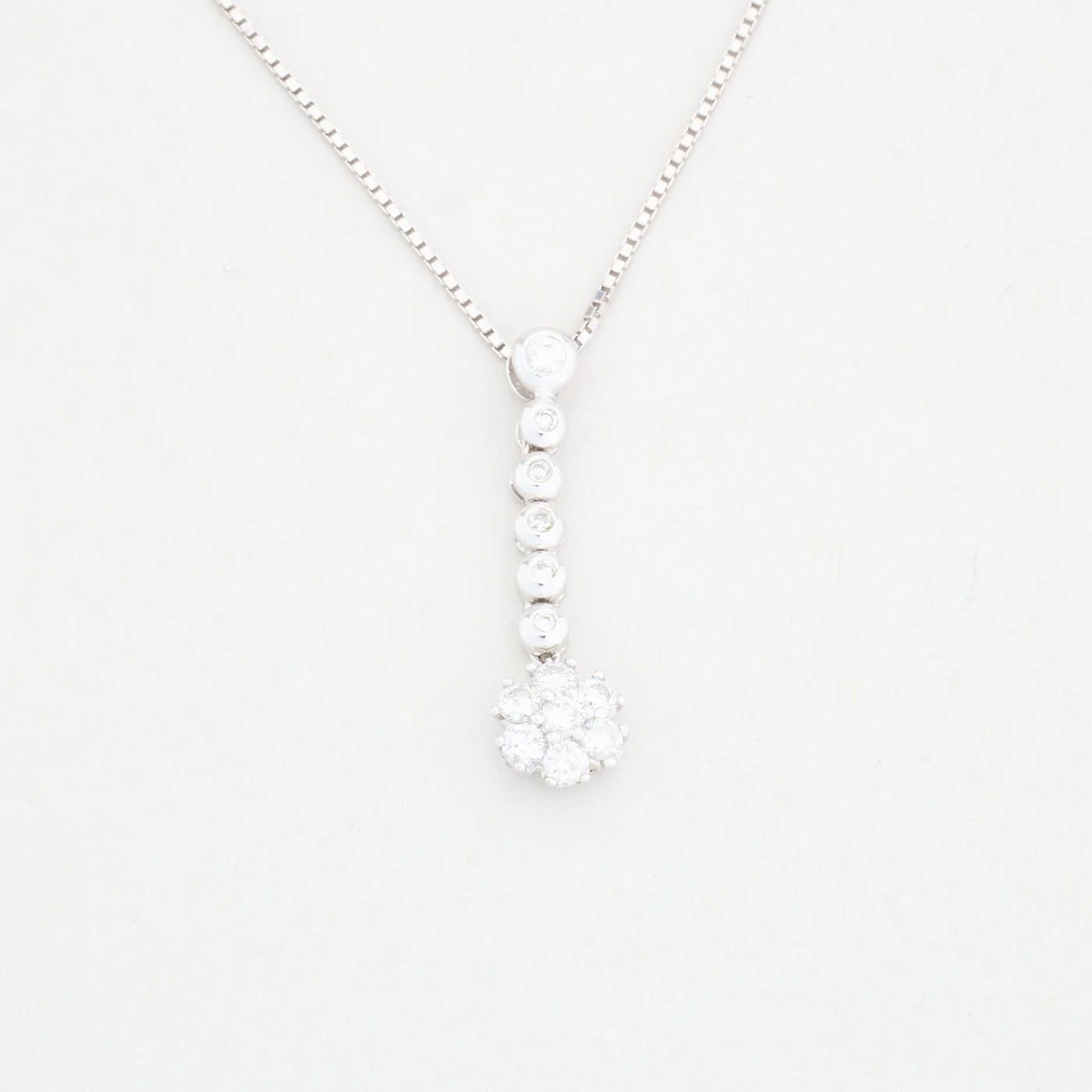 Fiskbenskedja Droppformad halsband med diamant (0.71 ct) i 14K guld, 43 cm, 4.58 g - Image 3