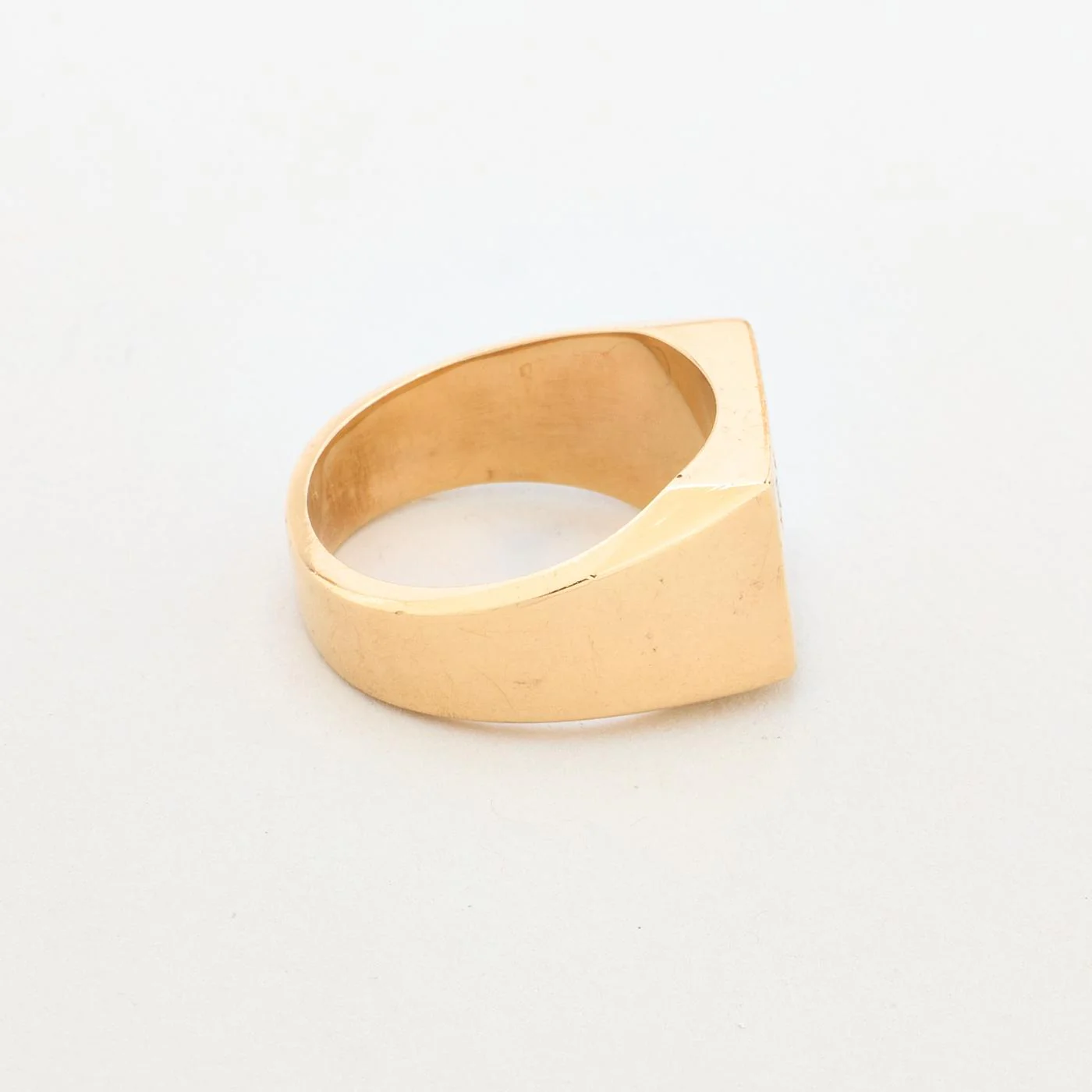 Klackring med diamant (0.11 ct) i 14K guld strl. 18.1 / strl. 57 - Image 3